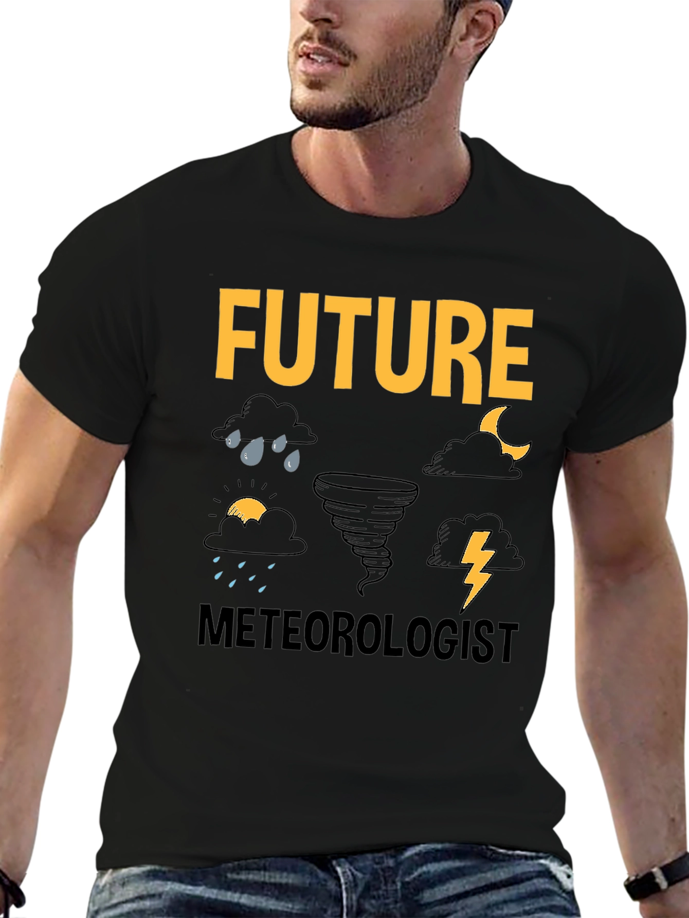 Future Meteorologist Black T-Shirt Weather Lover Tee