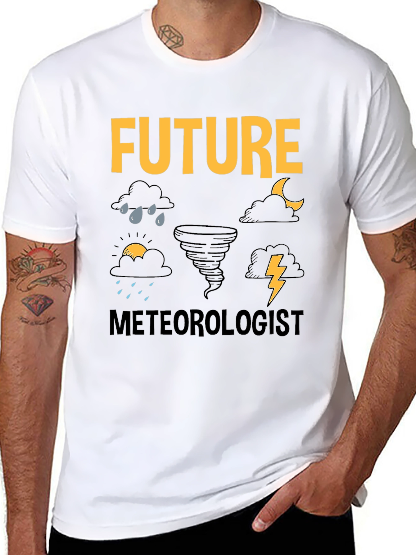 Future Meteorologist Black T-Shirt Weather Lover Tee