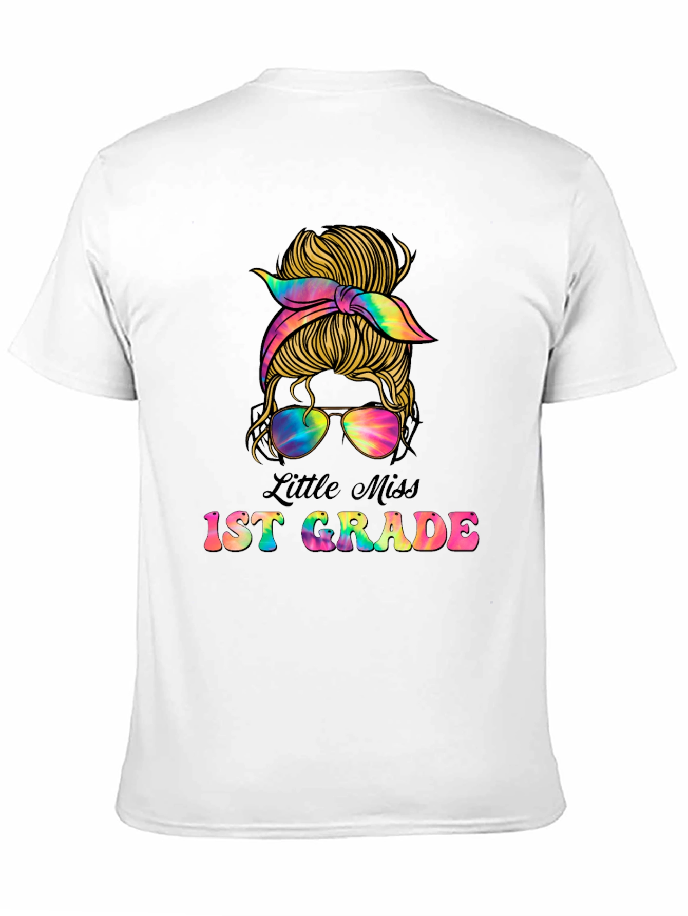 Little Miss 1st Grade Messy Bun T-Shirt
