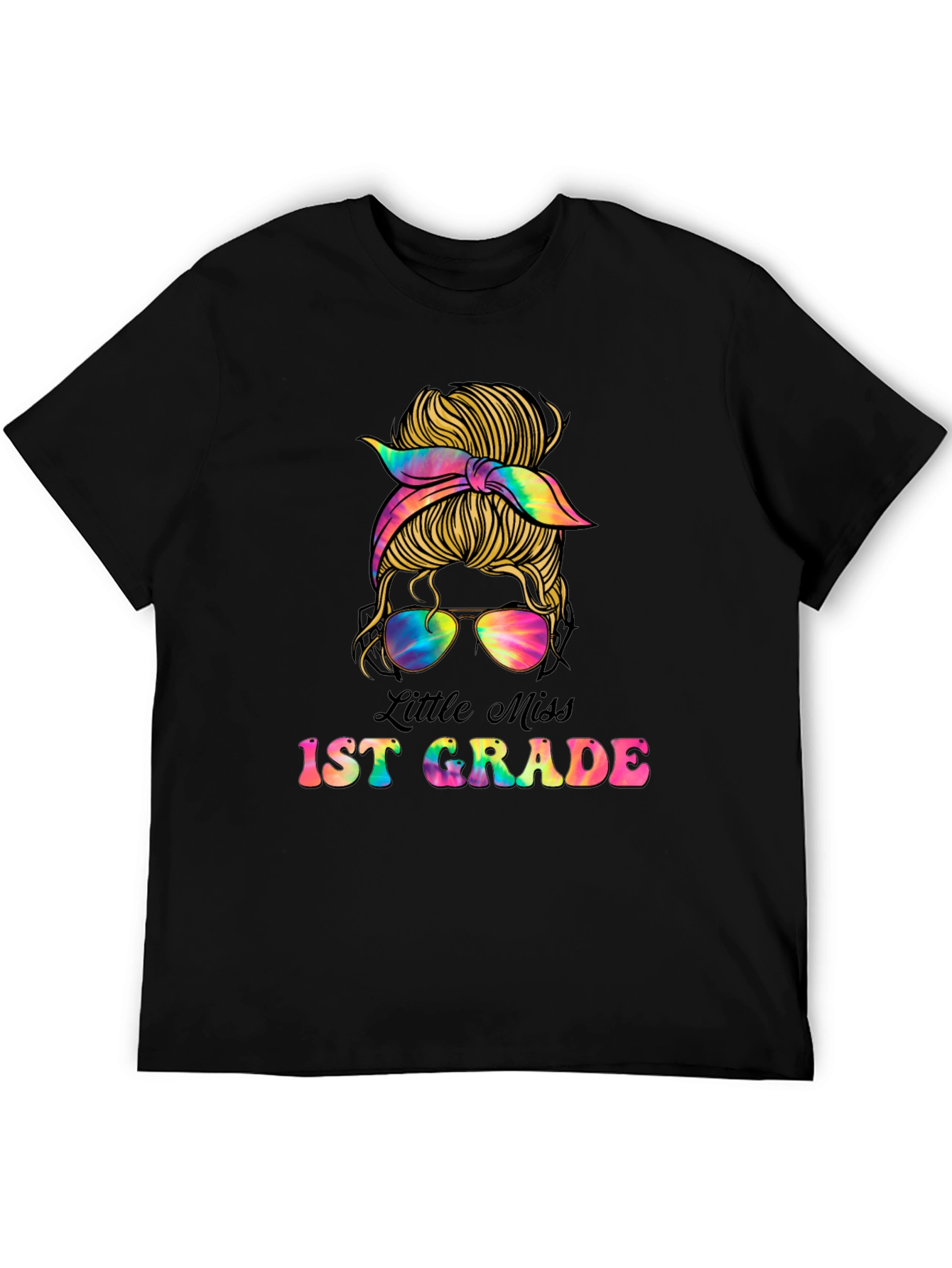 Little Miss 1st Grade Messy Bun T-Shirt