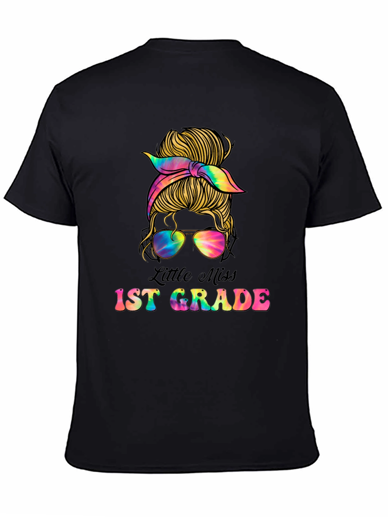 Little Miss 1st Grade Messy Bun T-Shirt