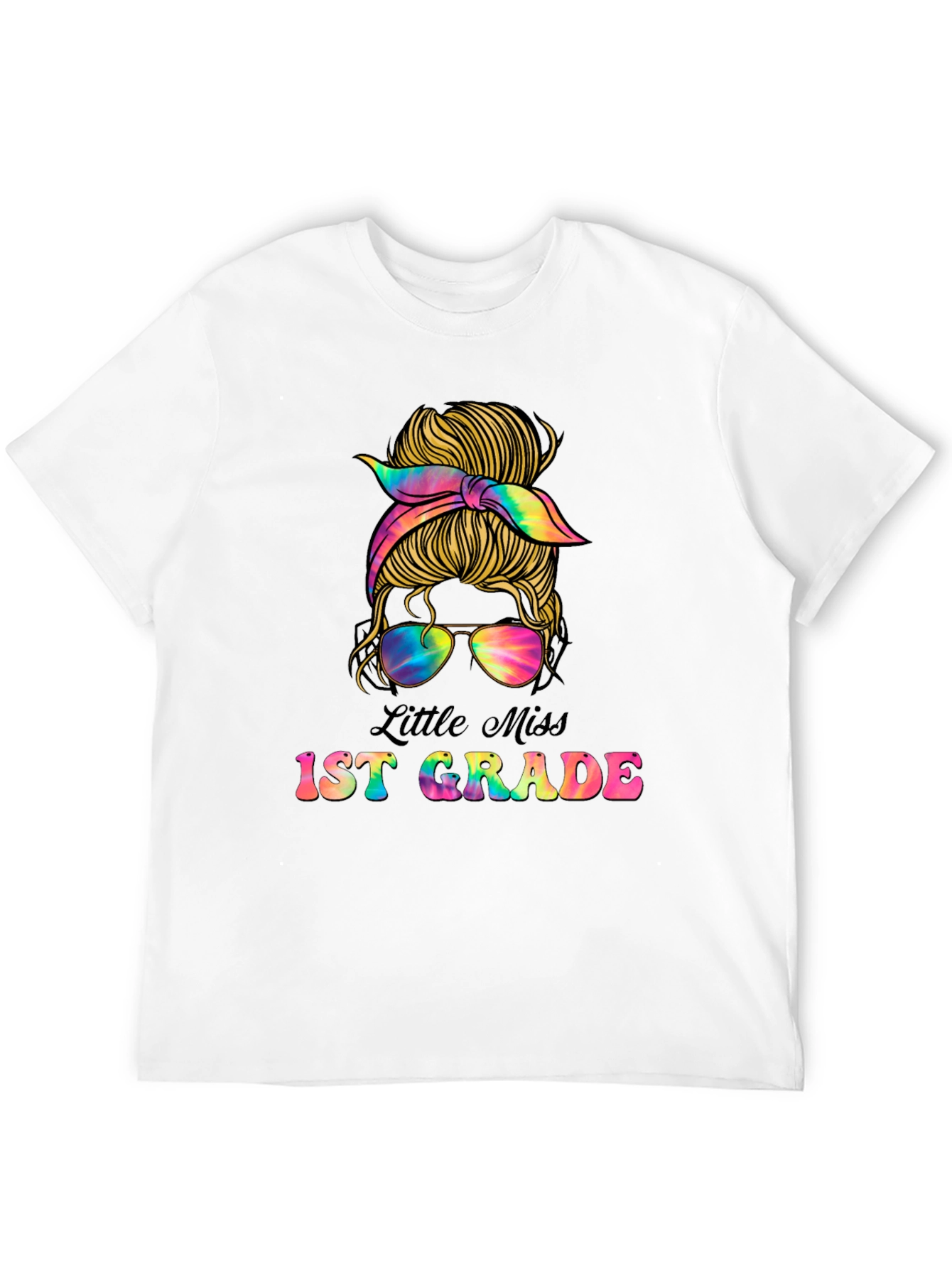 Little Miss 1st Grade Messy Bun T-Shirt
