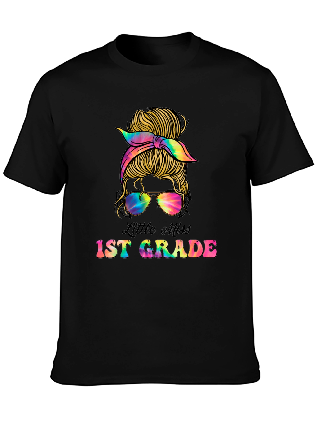 Little Miss 1st Grade Messy Bun T-Shirt