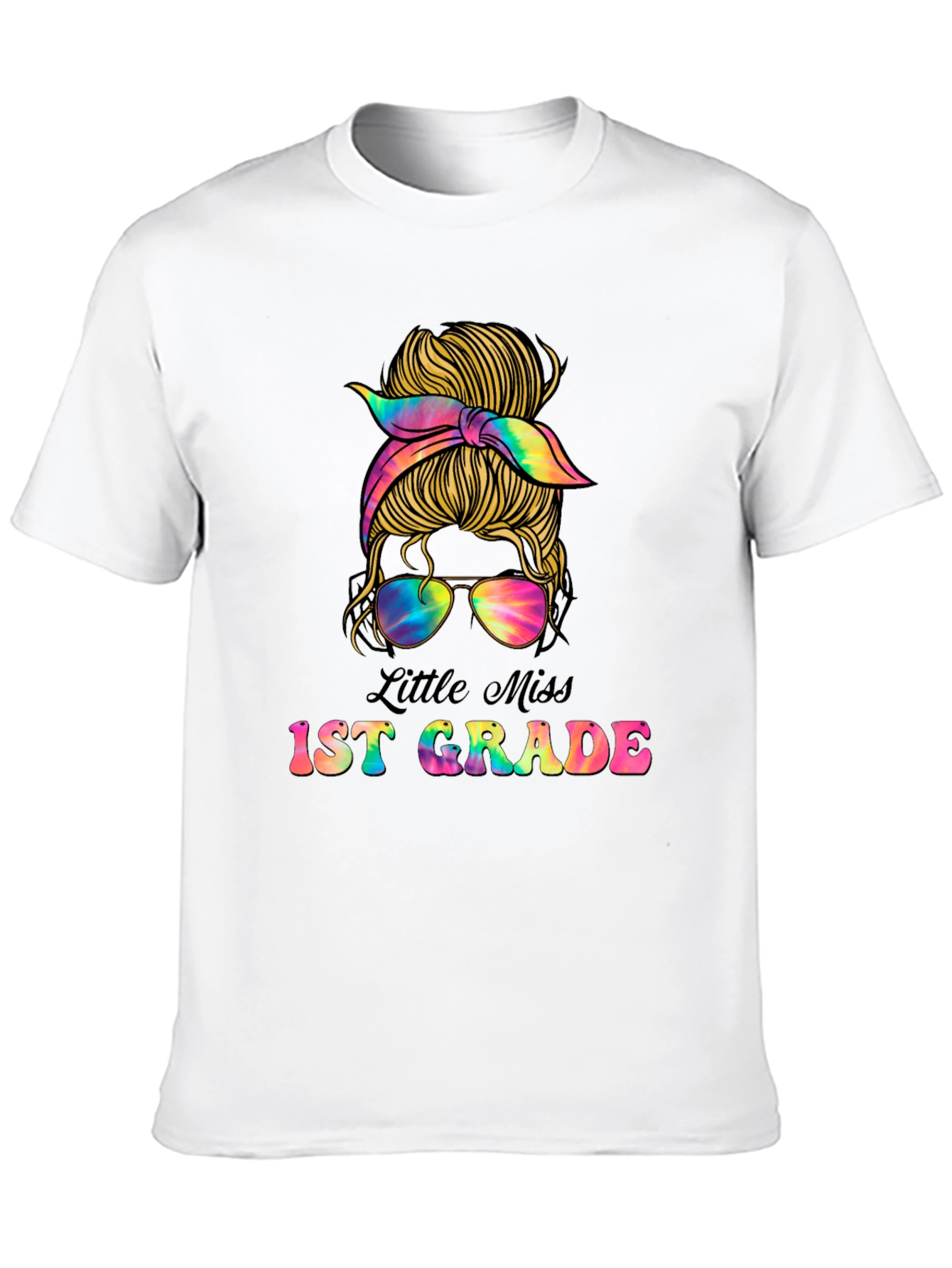 Little Miss 1st Grade Messy Bun T-Shirt