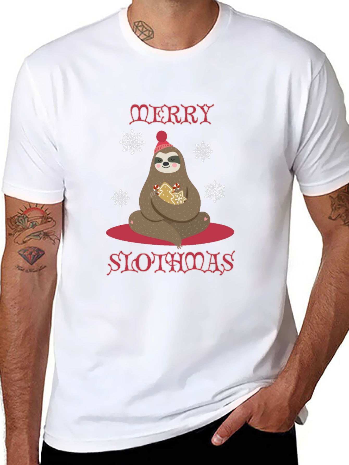 Merry Slothmas T-Shirt Holiday Sloth Tee