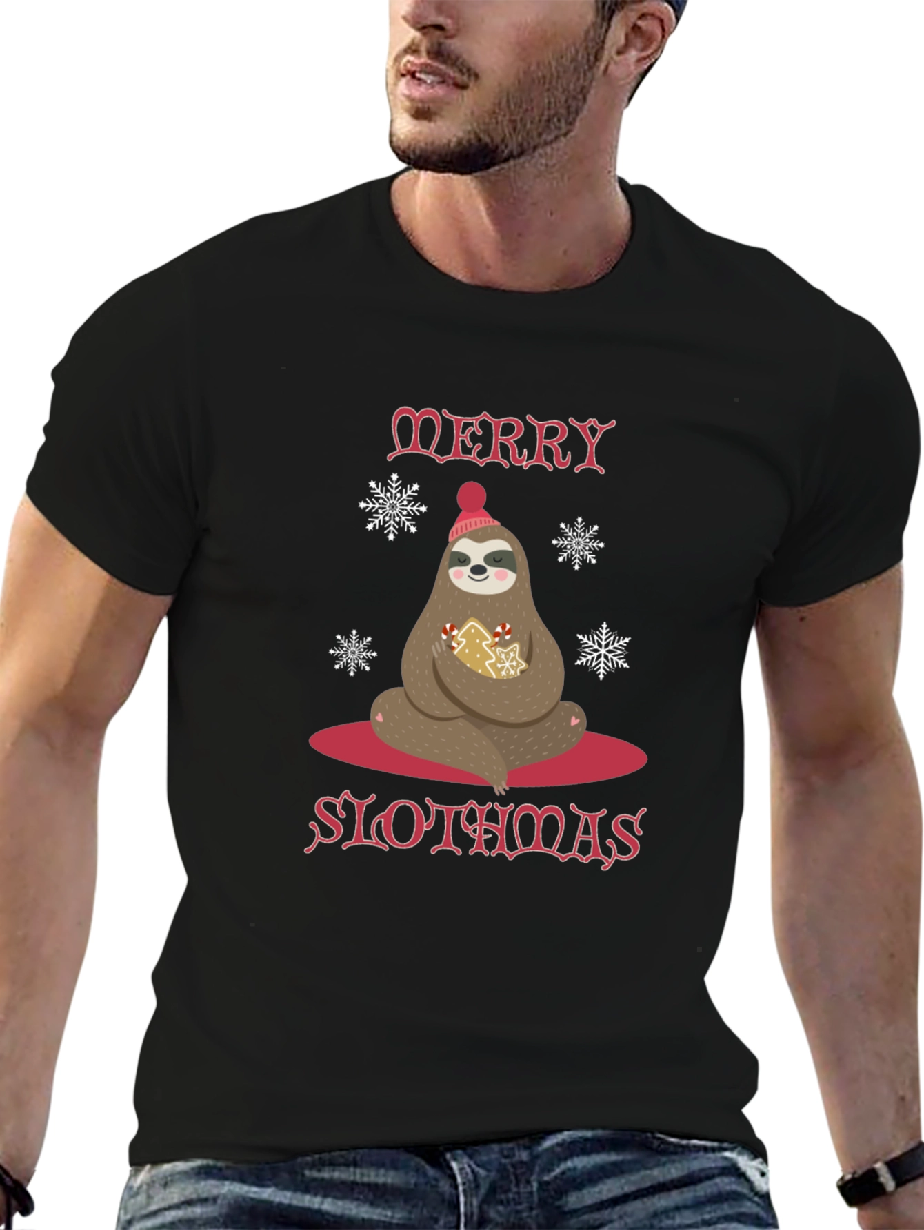 Merry Slothmas T-Shirt Holiday Sloth Tee
