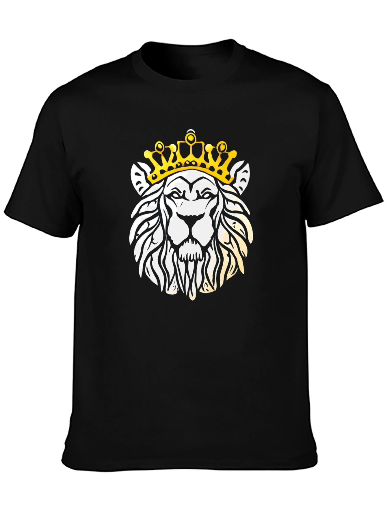 King Lion Graphic Tee - Black Cotton T-Shirt