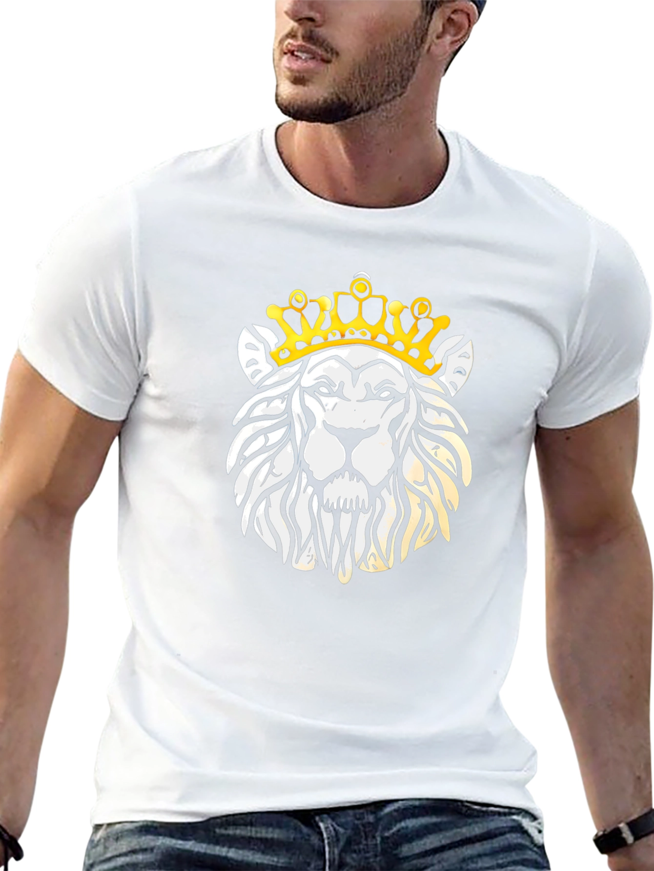 King Lion Graphic Tee - Black Cotton T-Shirt