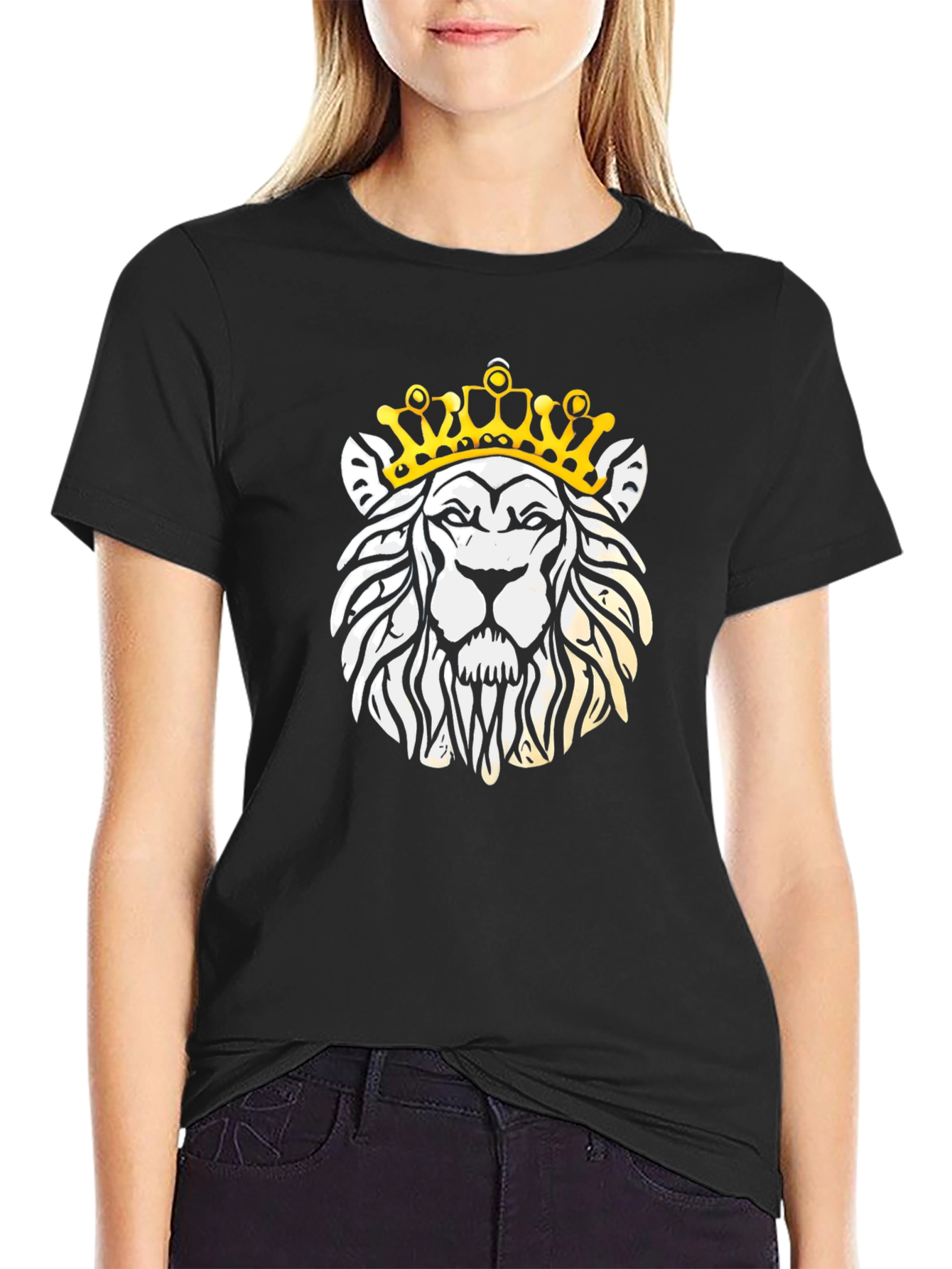 King Lion Graphic Tee - Black Cotton T-Shirt