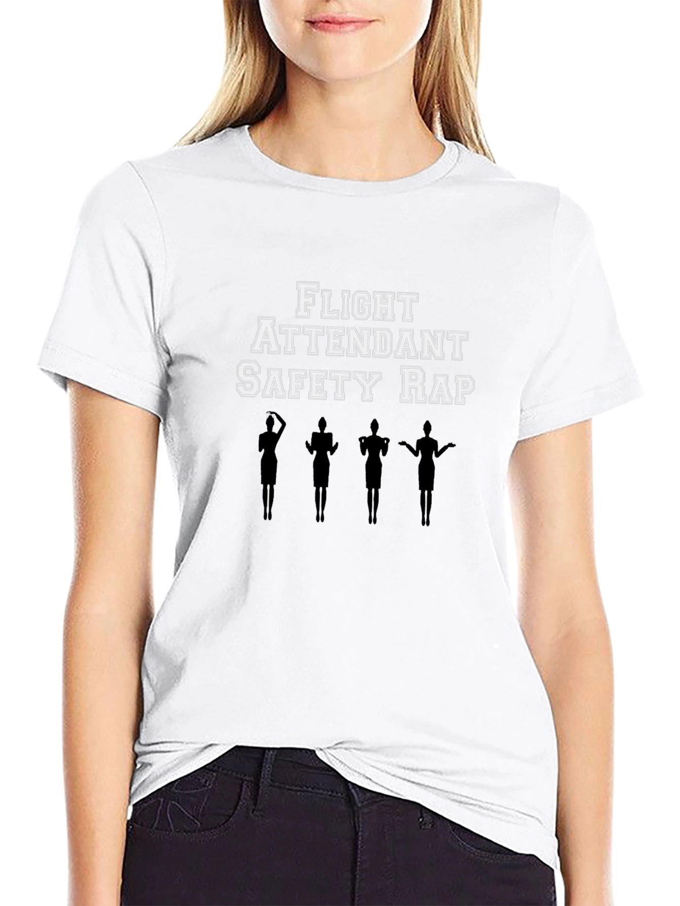 Flight Attendant Safety Rap Graphic Tee - Black
