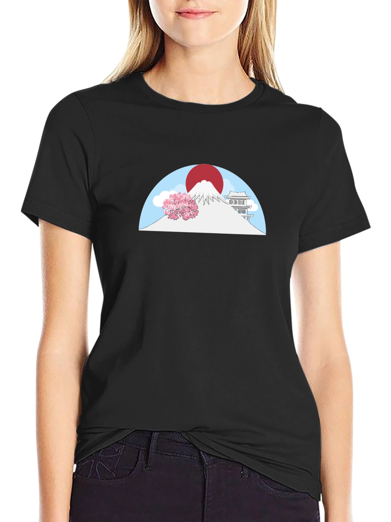 Japanese Mt Fuji T-Shirt - Black