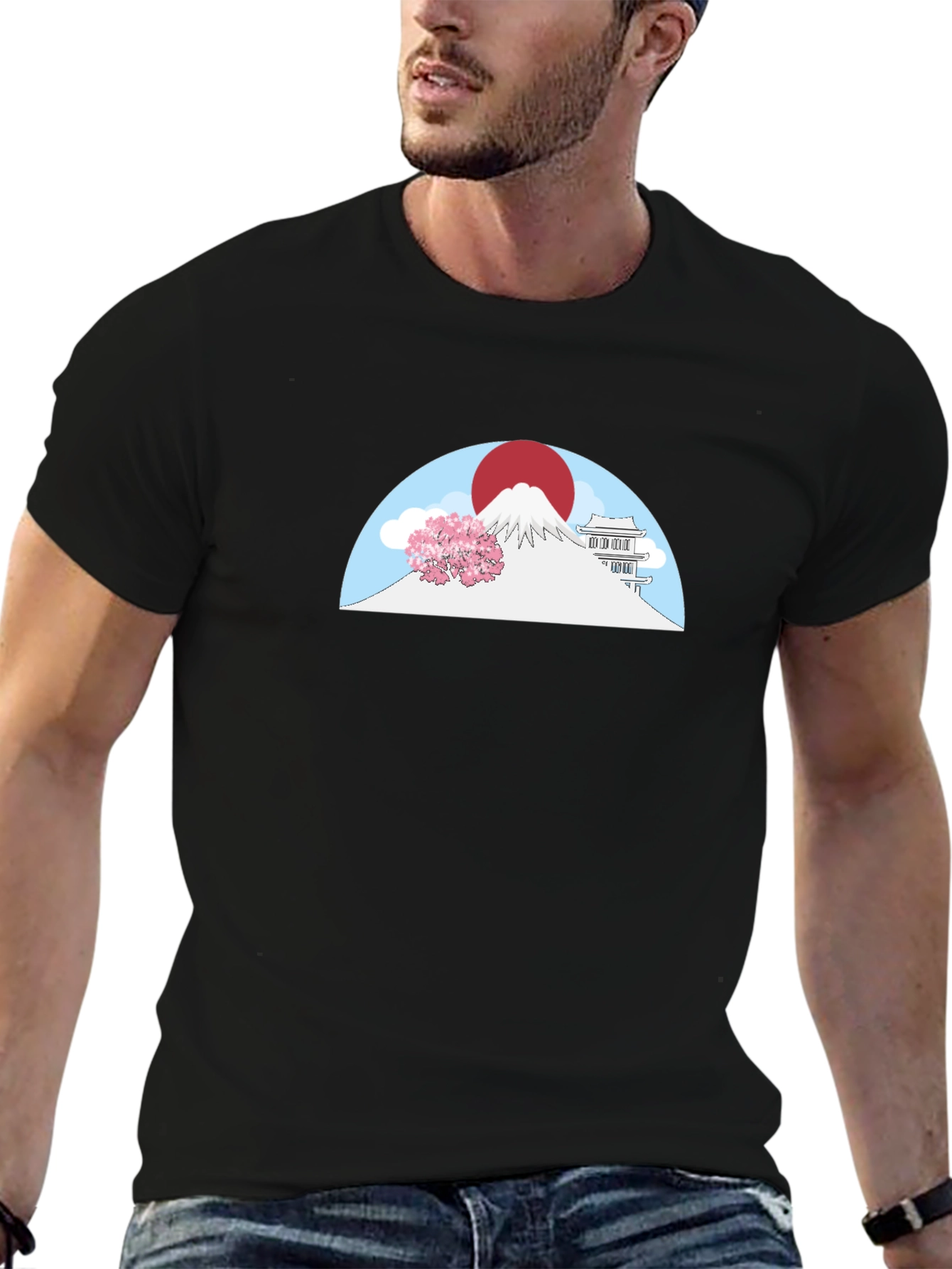 Japanese Mt Fuji T-Shirt - Black