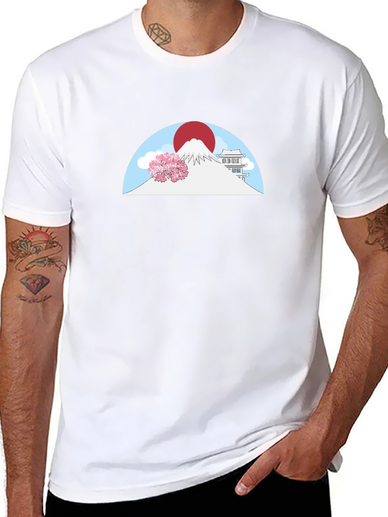 Japanese Mt Fuji T-Shirt - Black