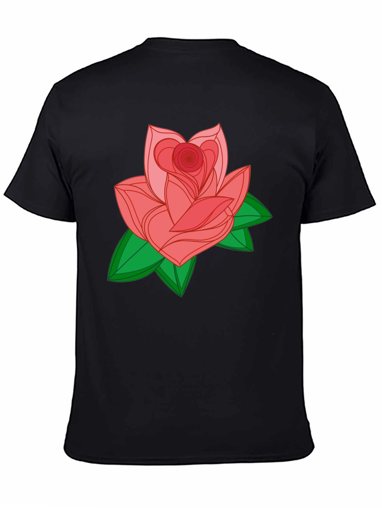 Rose Graphic Black T-Shirt - Stylish & Comfortable