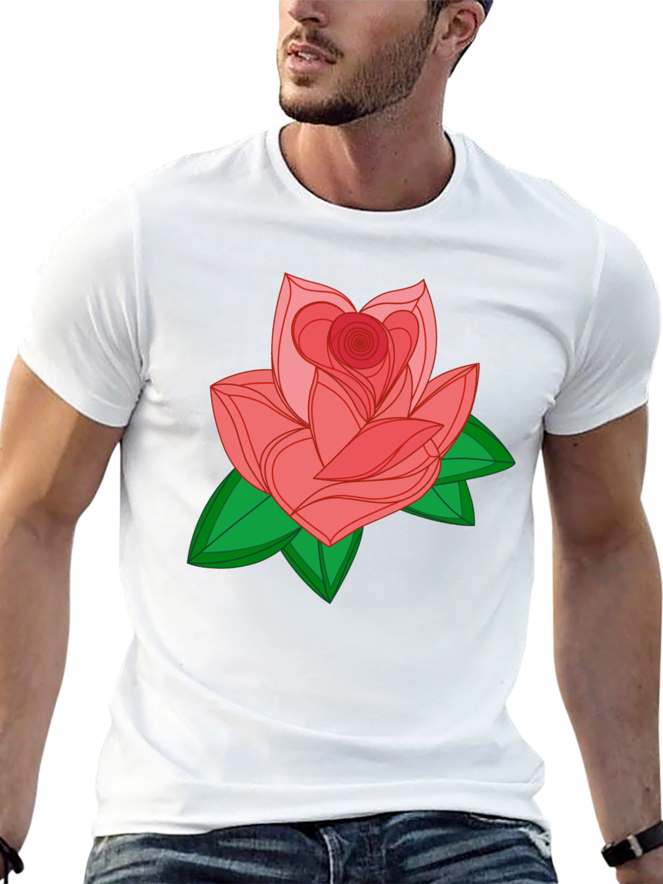 Rose Graphic Black T-Shirt - Stylish & Comfortable