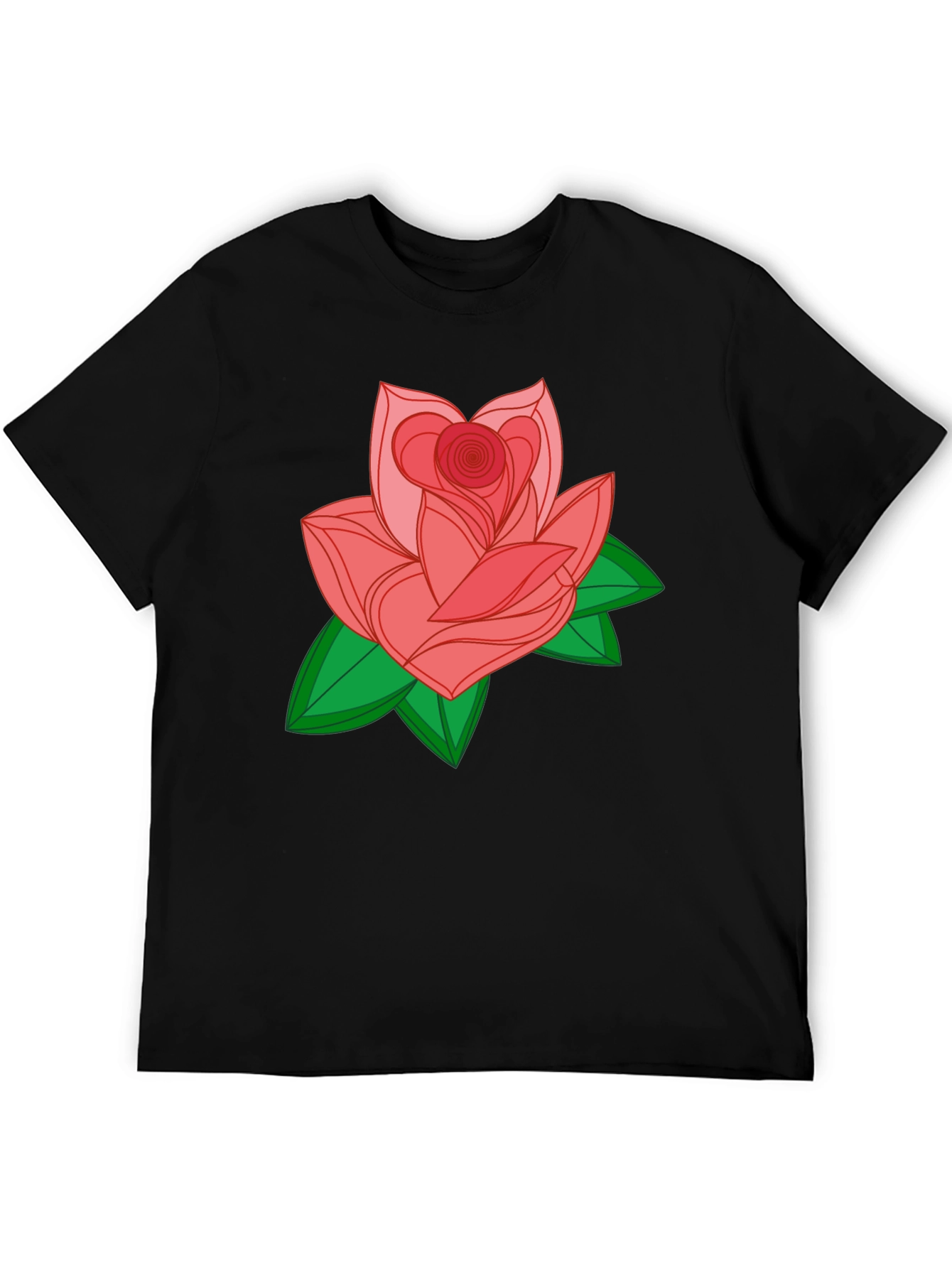 Rose Graphic Black T-Shirt - Stylish & Comfortable
