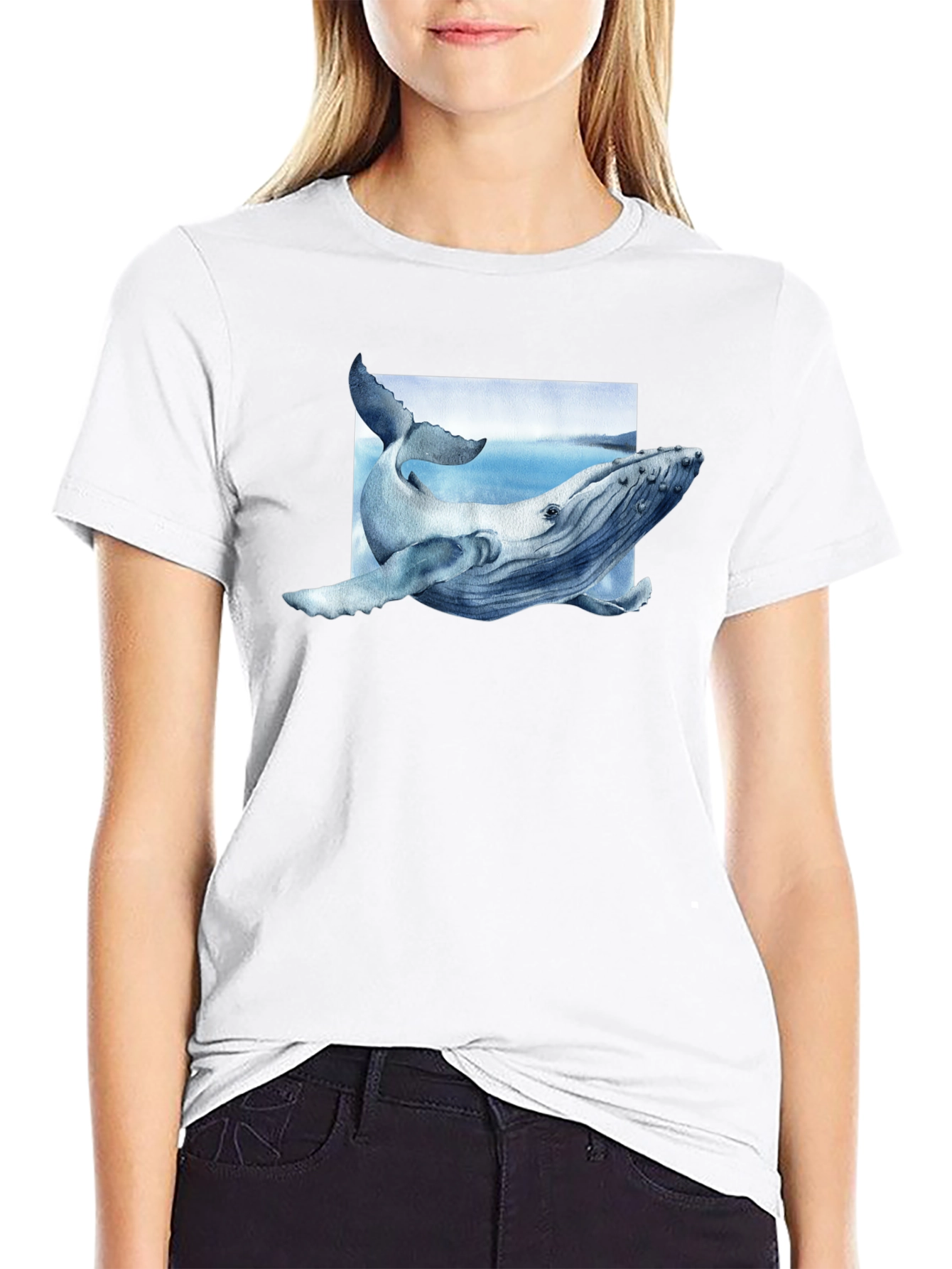 Whale Graphic Tee - Aquatic Art Shirt