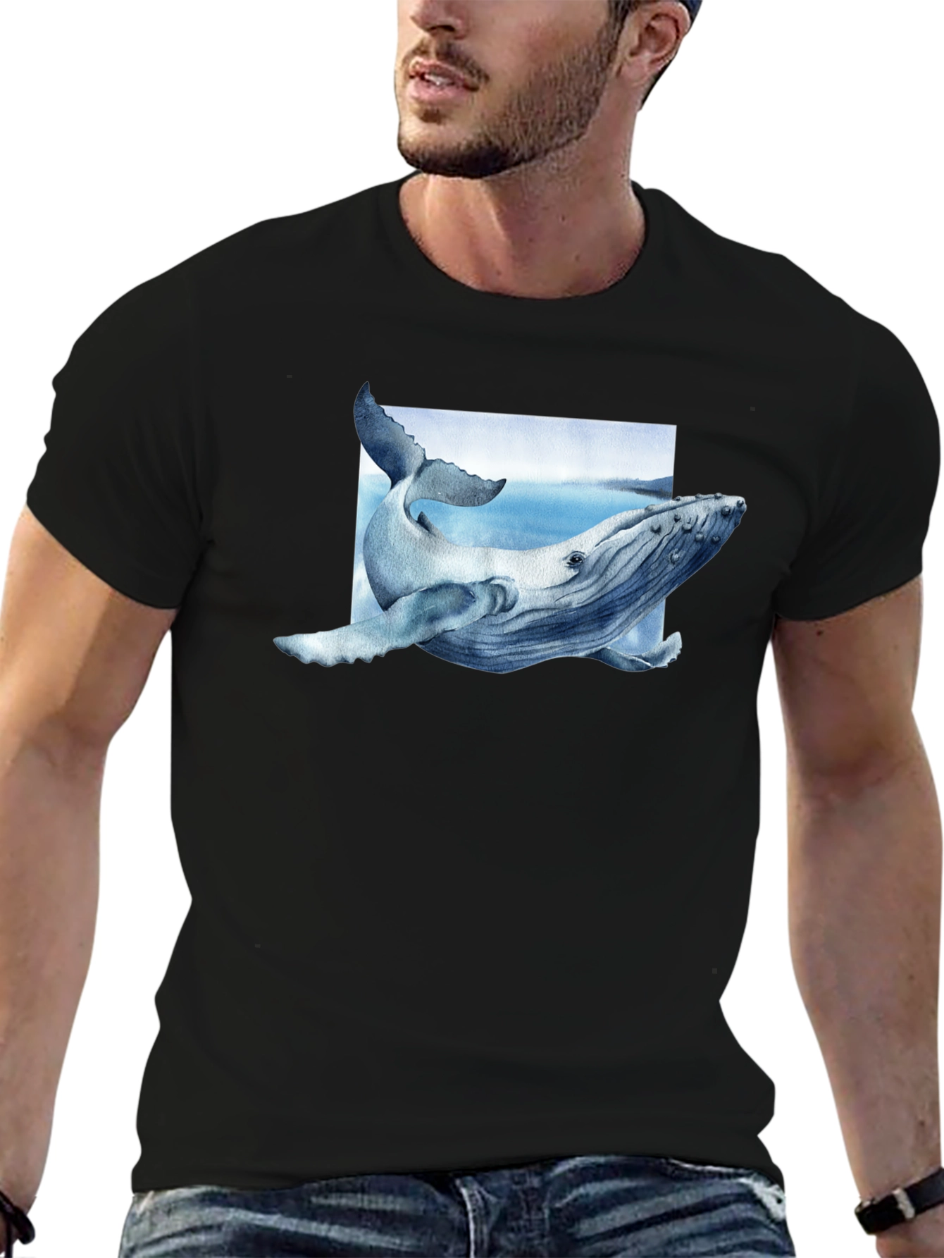 Whale Graphic Tee - Aquatic Art Shirt
