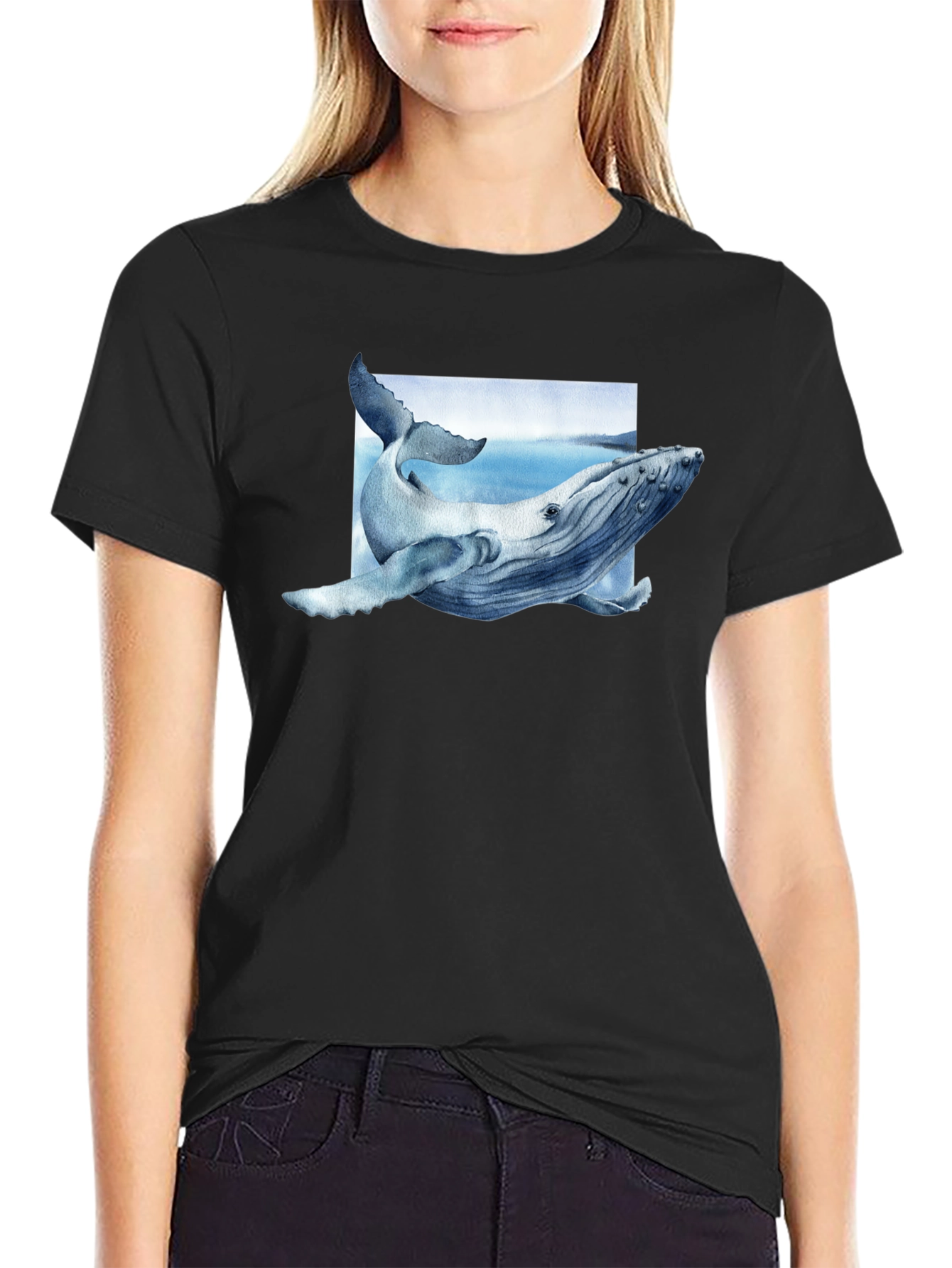 Whale Graphic Tee - Aquatic Art Shirt