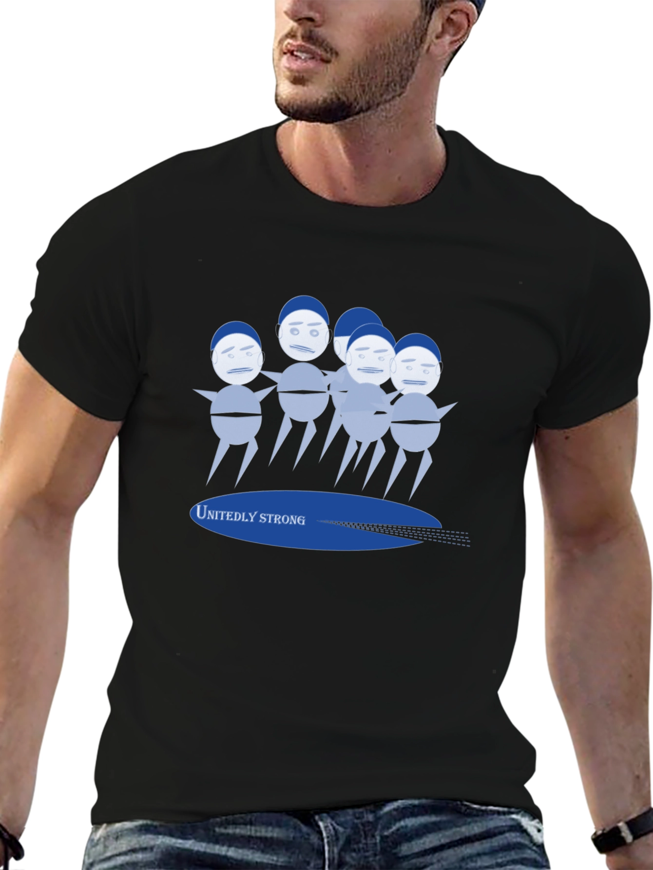 Unitedly Strong Graphic Tee - Mens Black T-Shirt