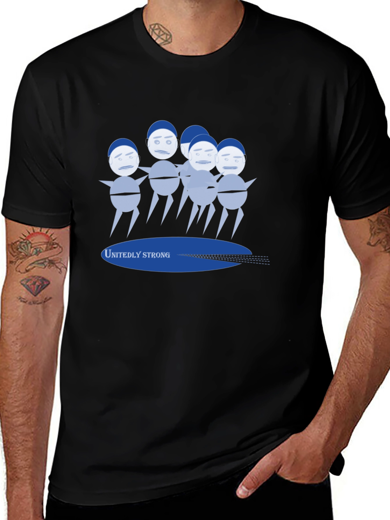 Unitedly Strong Graphic Tee - Mens Black T-Shirt