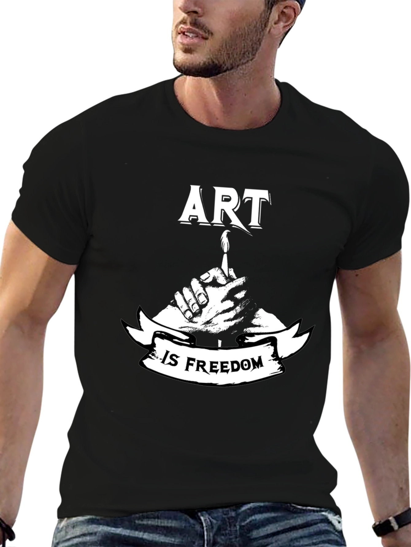 Art is Freedom Black T-Shirt - Creative Expression