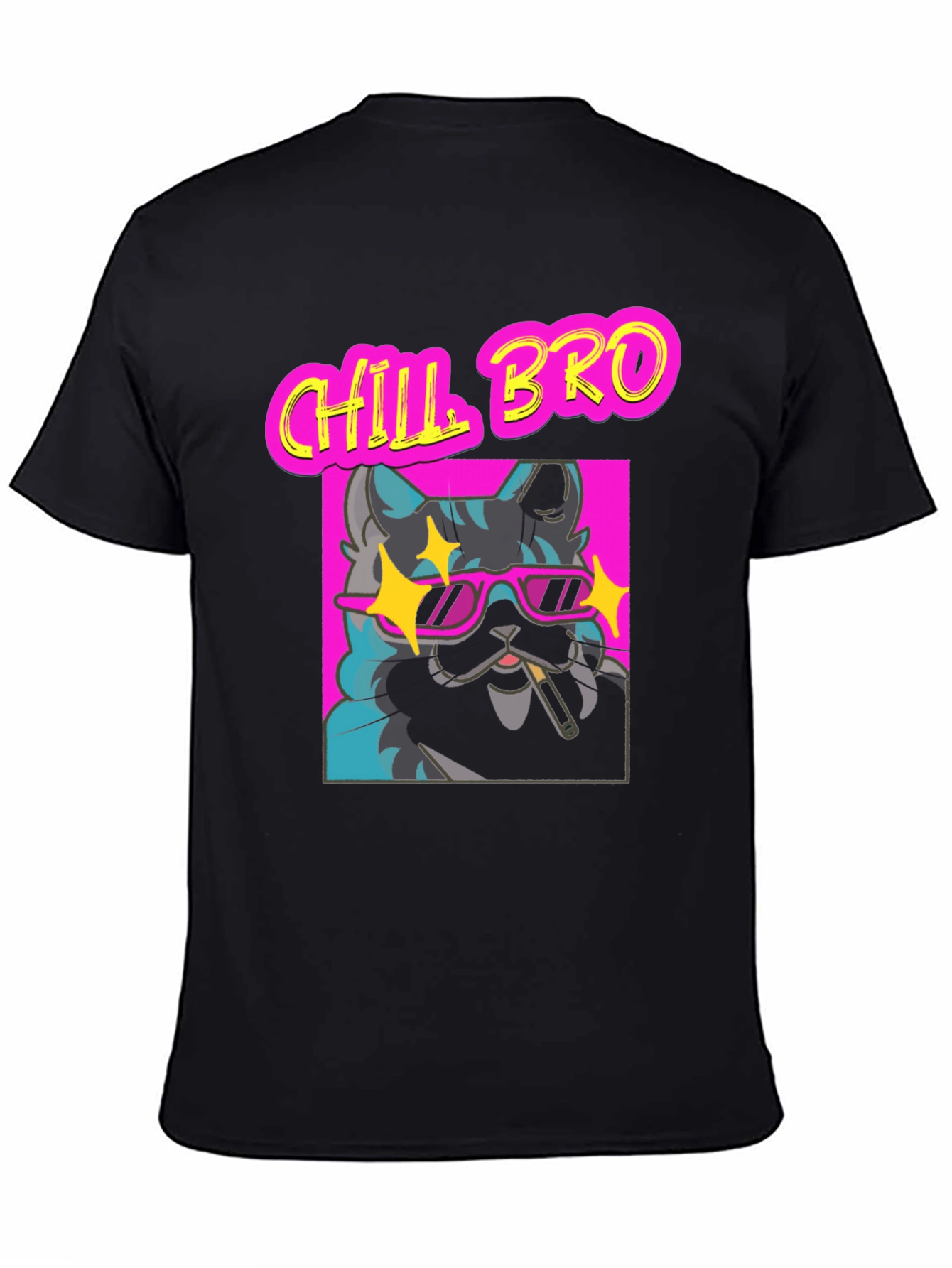 Chill Bro Cat Graphic T-Shirt - Relaxed Fit