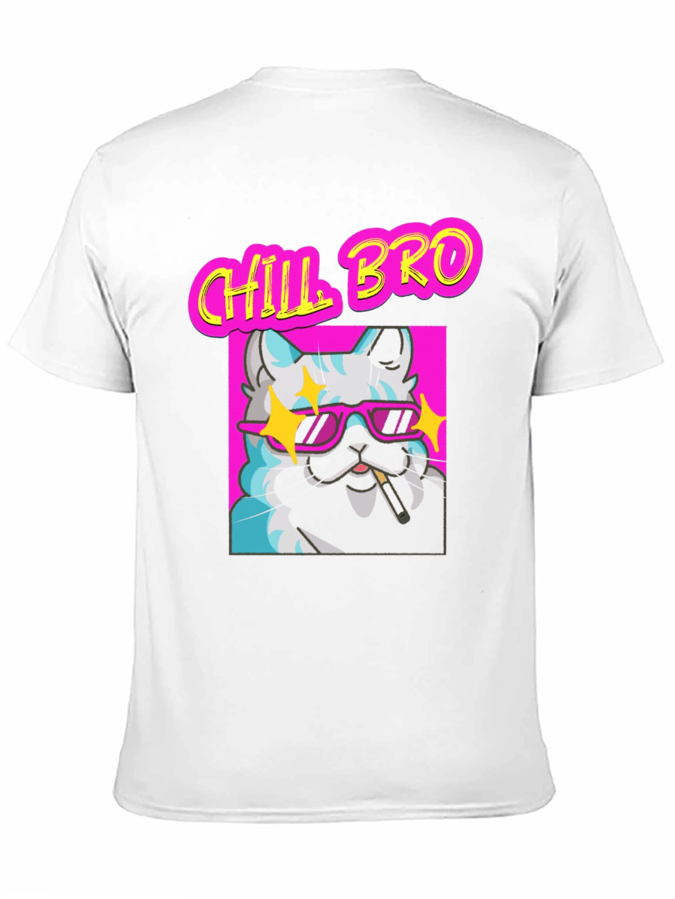 Chill Bro Cat Graphic T-Shirt - Relaxed Fit