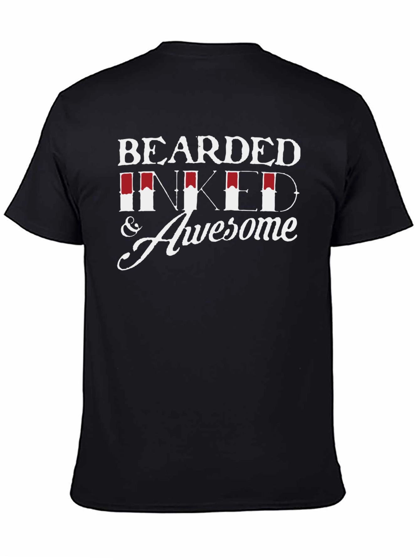 Bearded Inked Awesome Graphic Tee - Mens Black T-Shirt