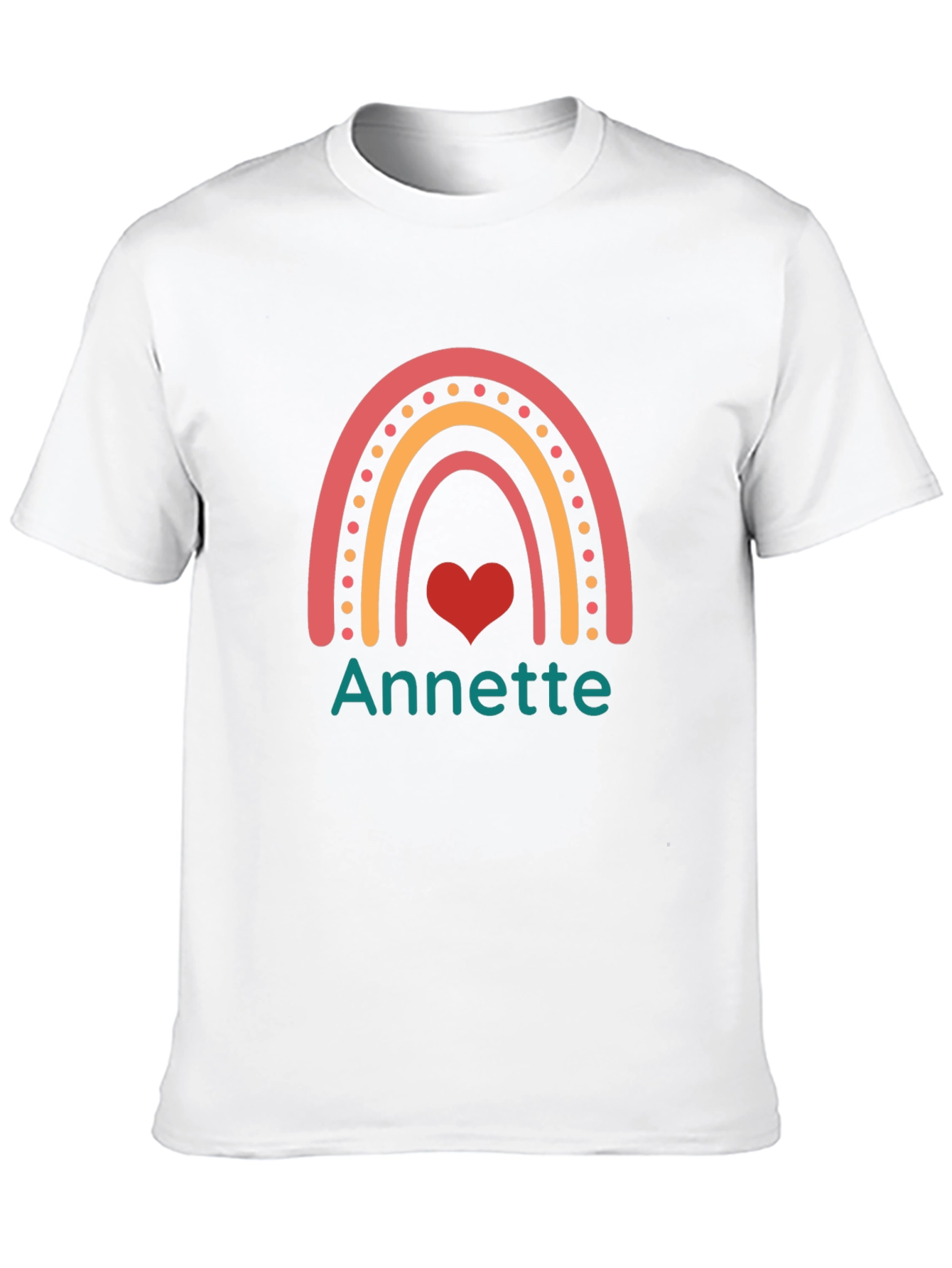 Annette Rainbow Heart Tee - Custom Name Shirt