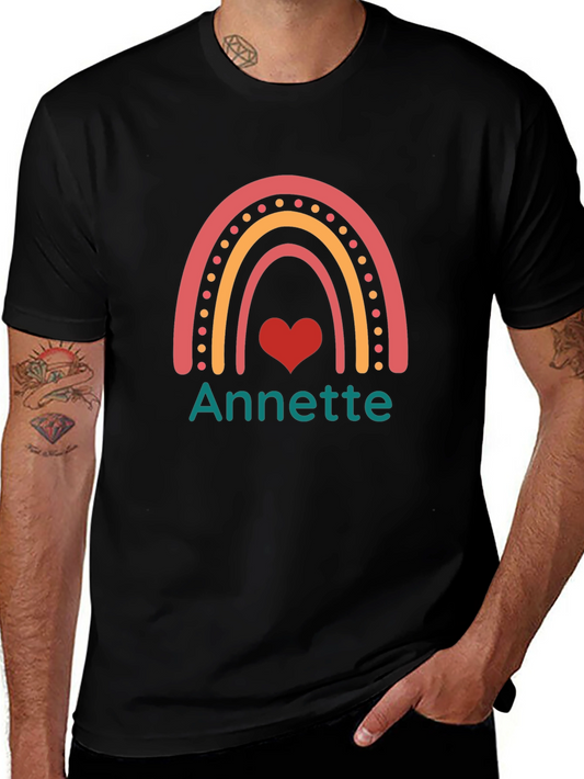 Annette Rainbow Heart Tee - Custom Name Shirt