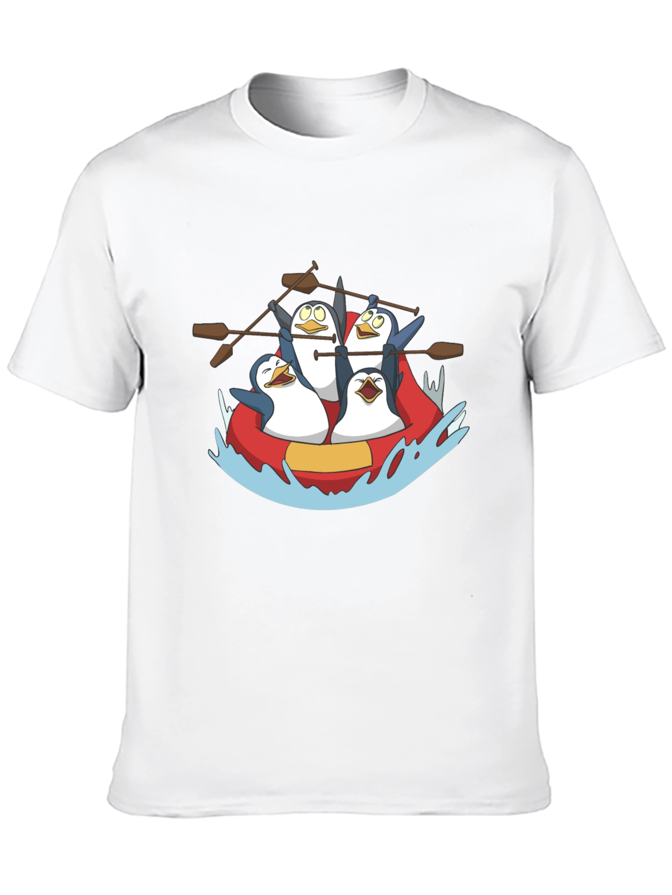 Penguin Rafting Crew Black Graphic Tee