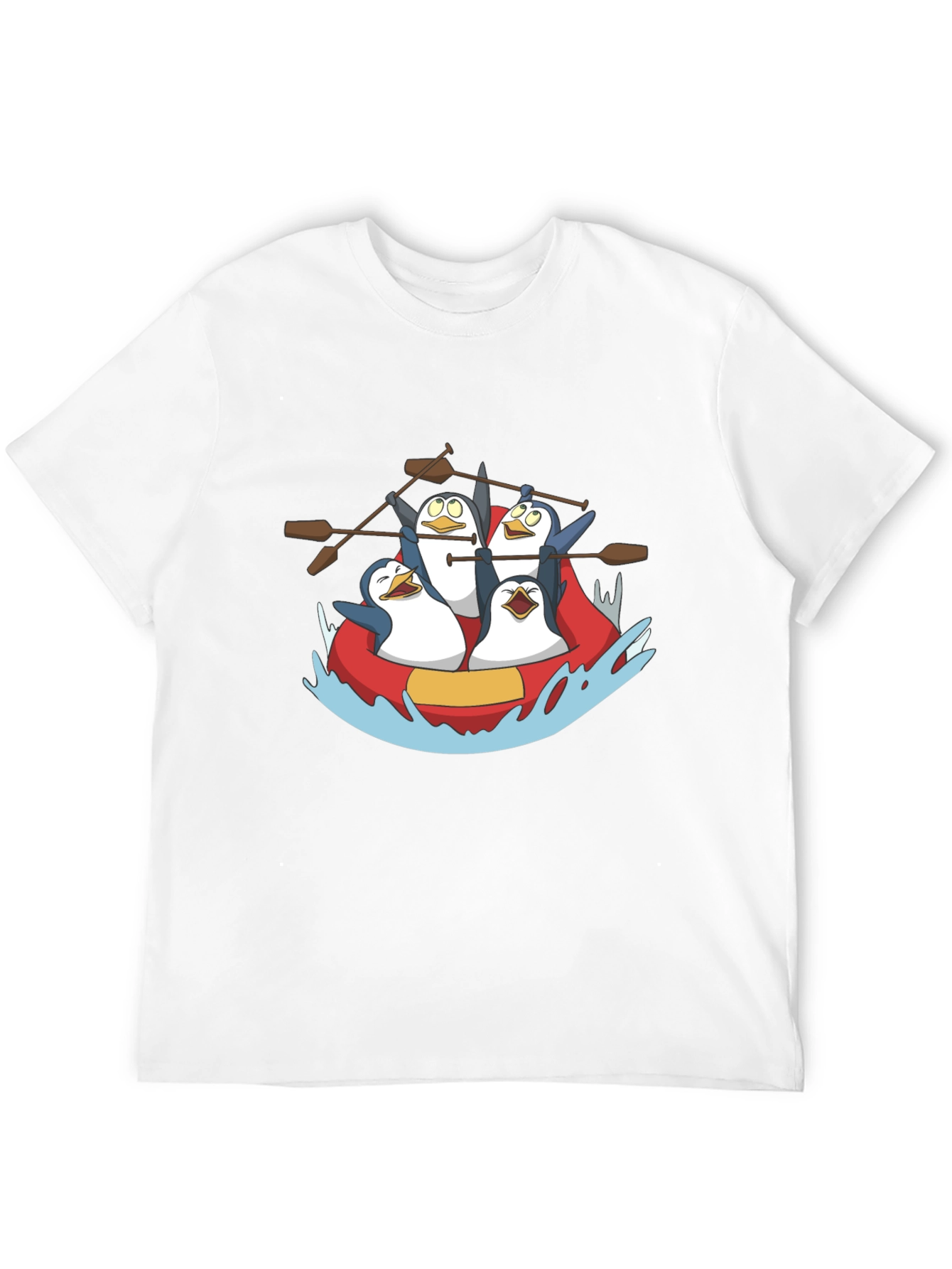 Penguin Rafting Crew Black Graphic Tee