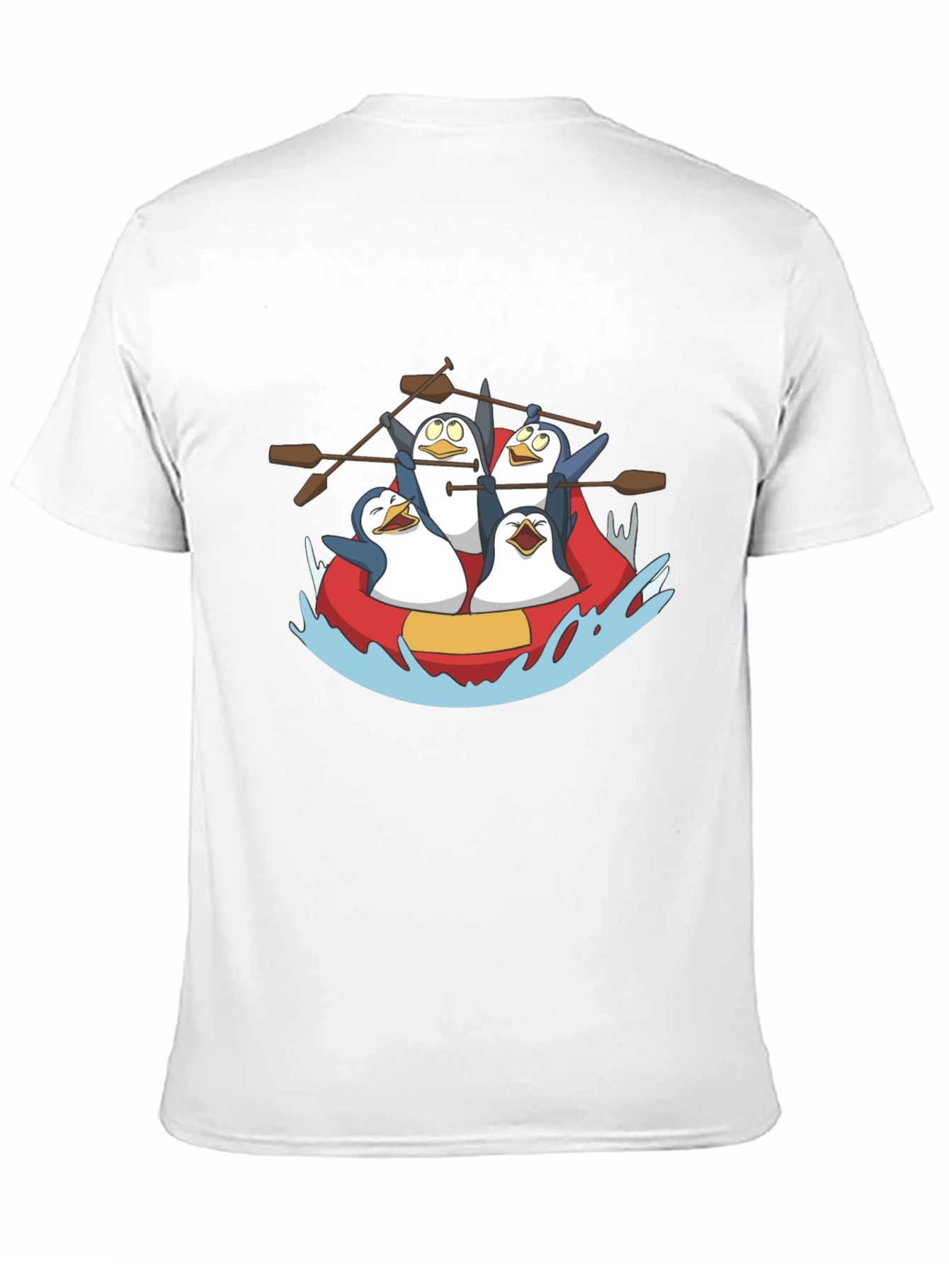 Penguin Rafting Crew Black Graphic Tee