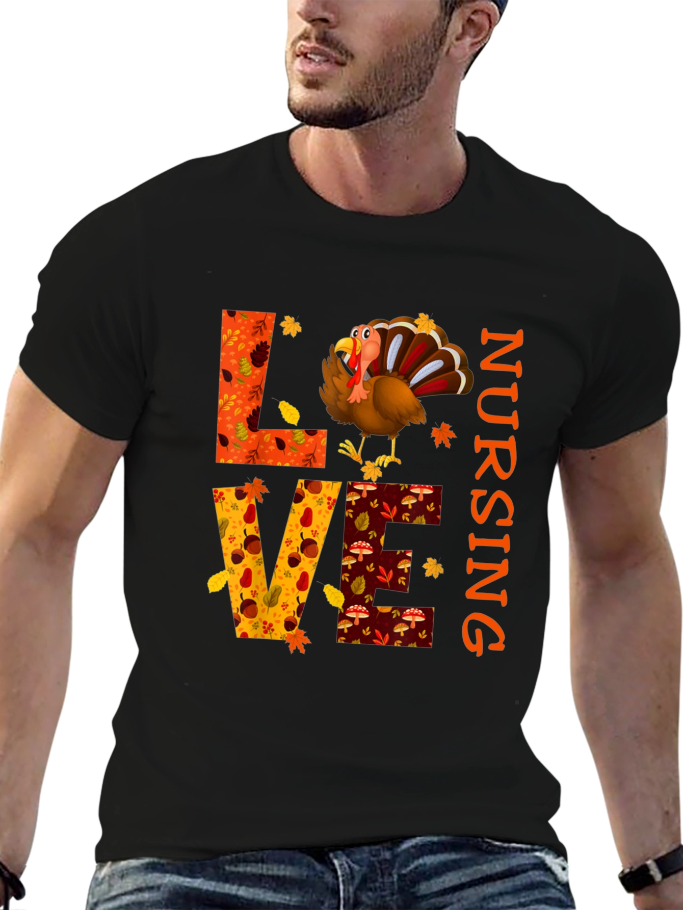 Love Nursing Thanksgiving Turkey T-Shirt