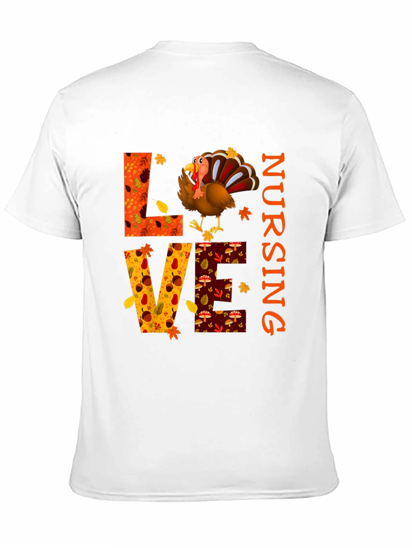 Love Nursing Thanksgiving Turkey T-Shirt