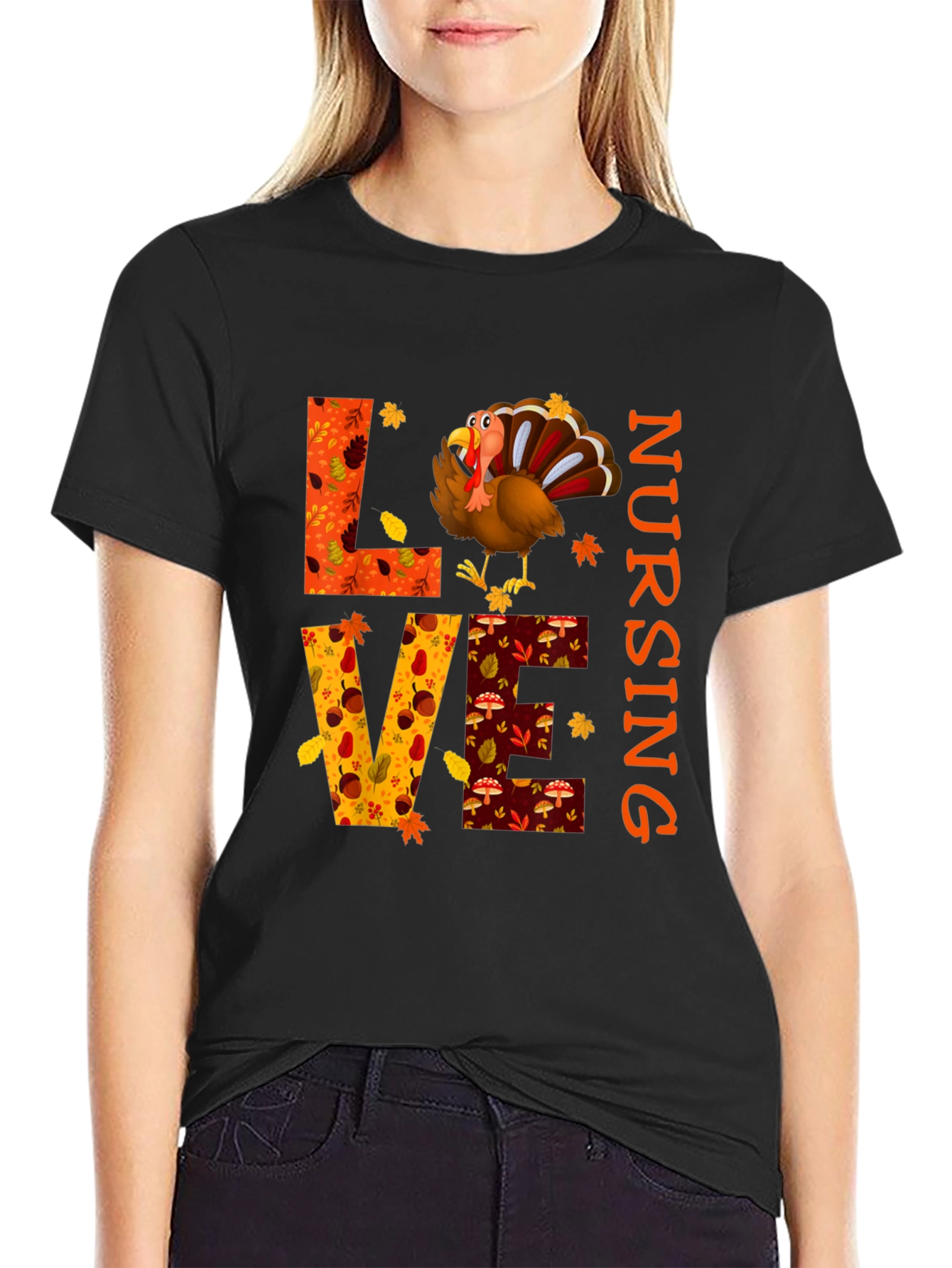 Love Nursing Thanksgiving Turkey T-Shirt
