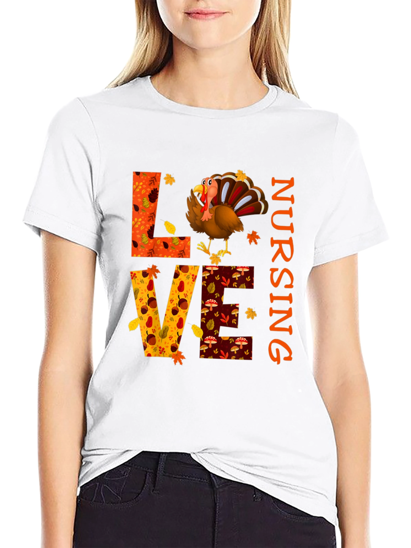 Love Nursing Thanksgiving Turkey T-Shirt