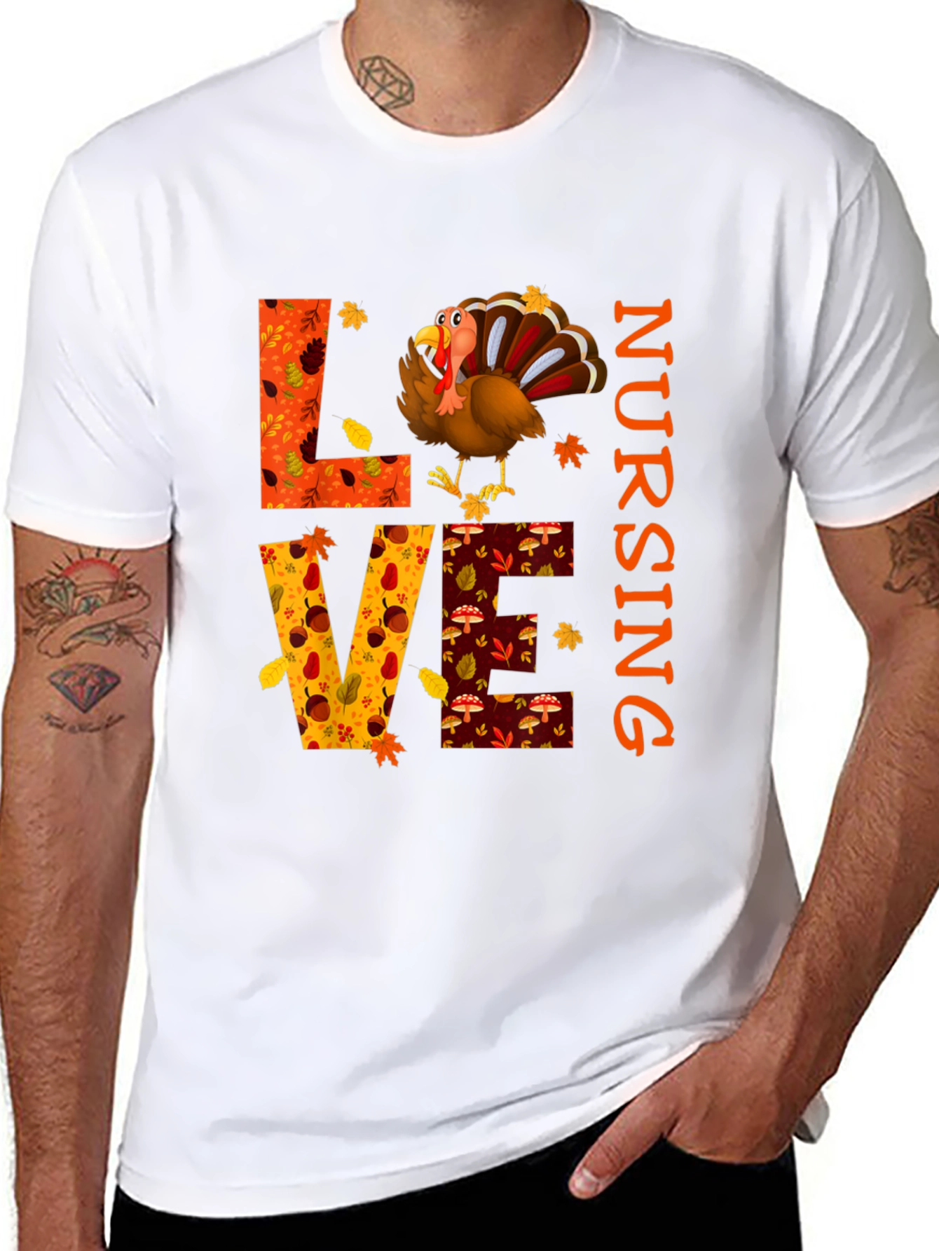 Love Nursing Thanksgiving Turkey T-Shirt