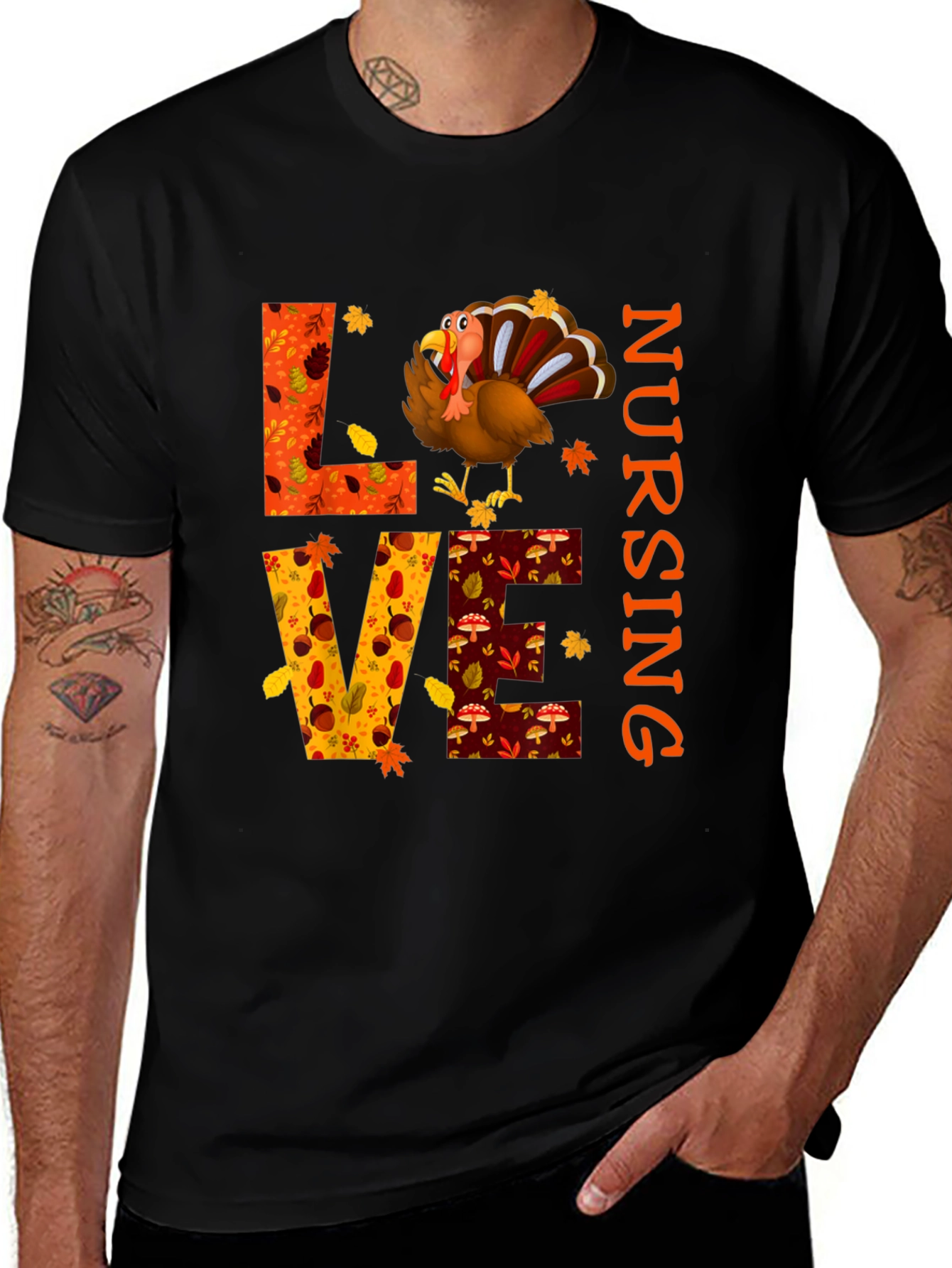 Love Nursing Thanksgiving Turkey T-Shirt