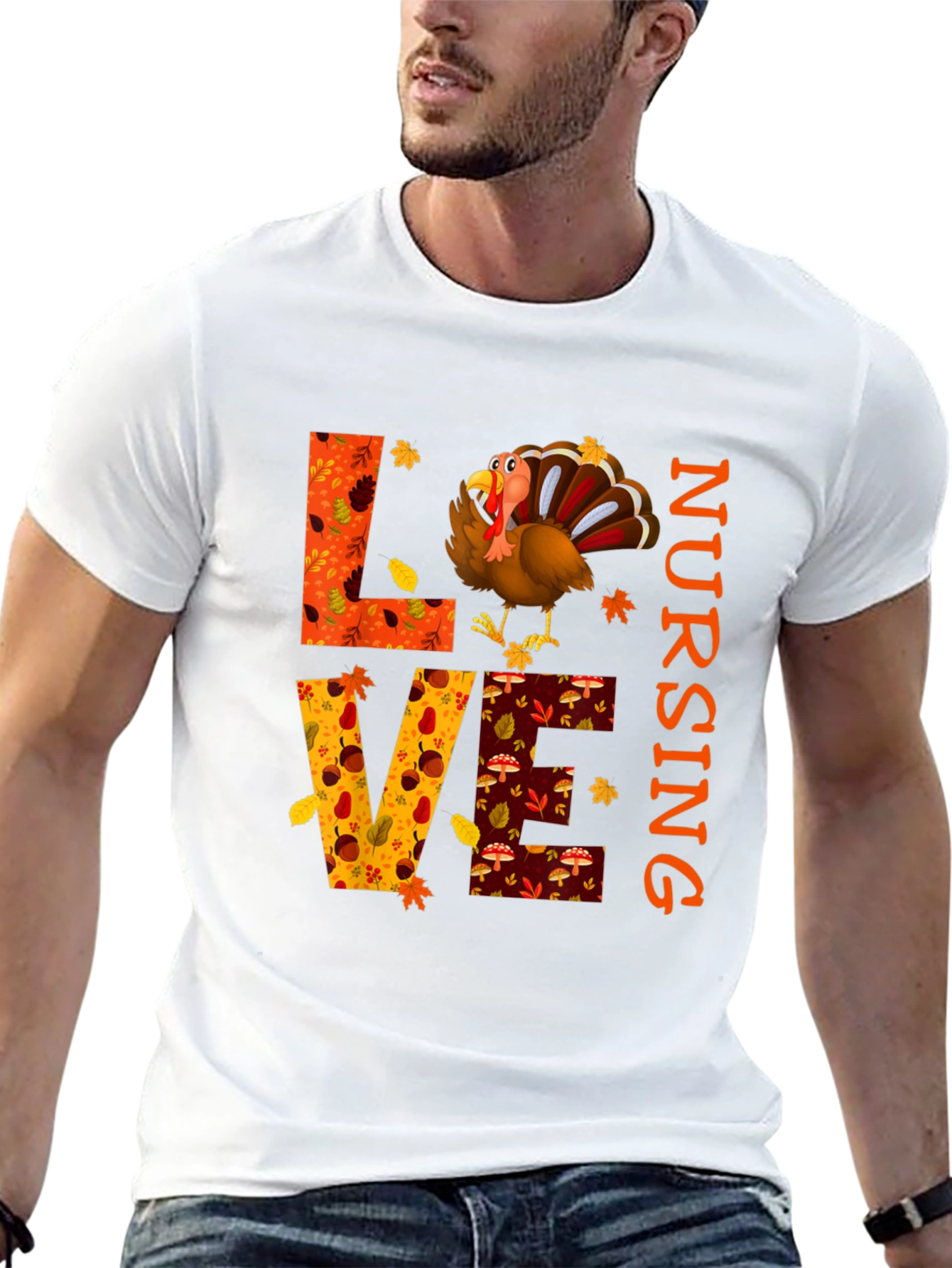 Love Nursing Thanksgiving Turkey T-Shirt