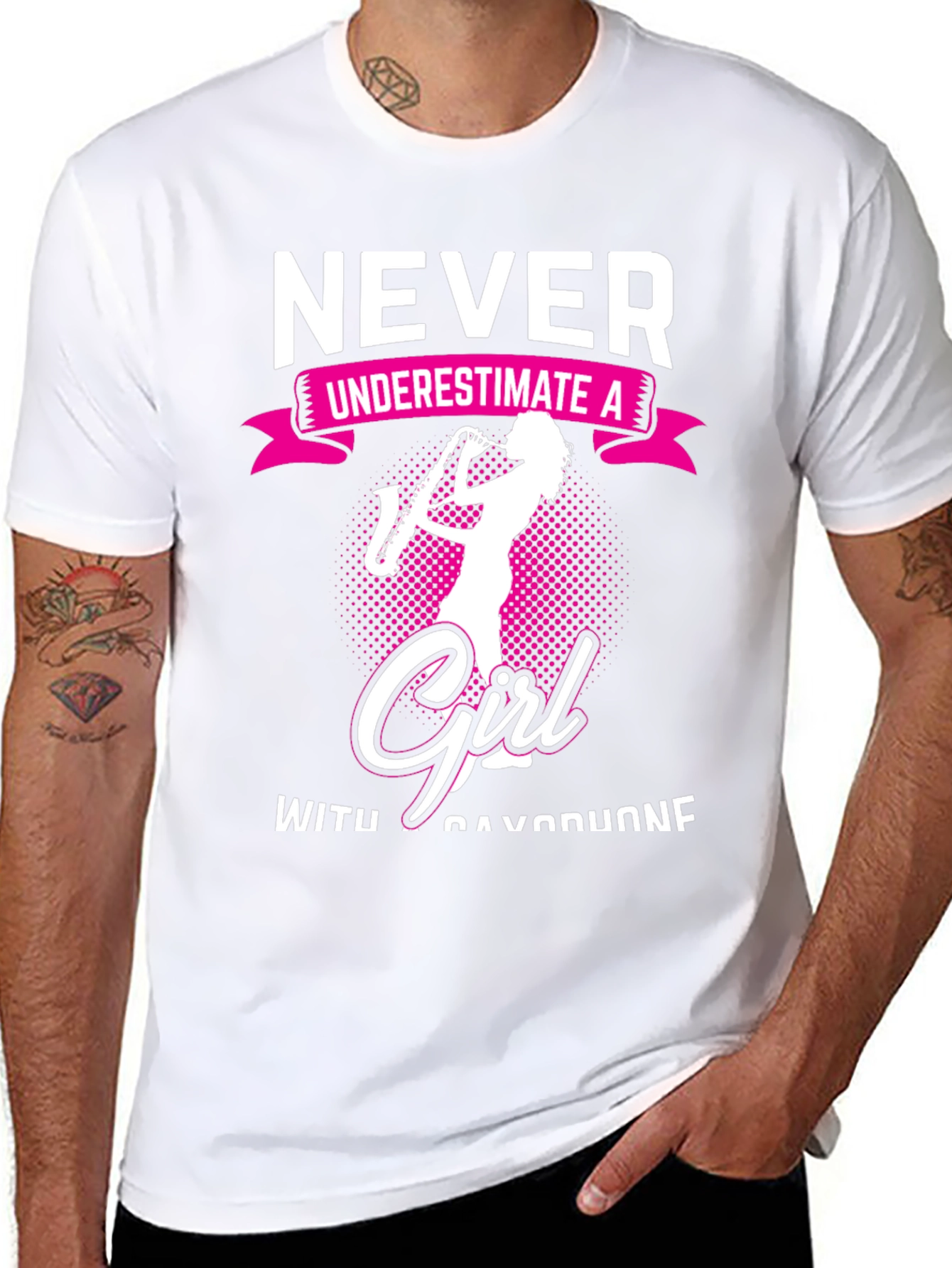 Never Underestimate Girl Saxophone T-Shirt
