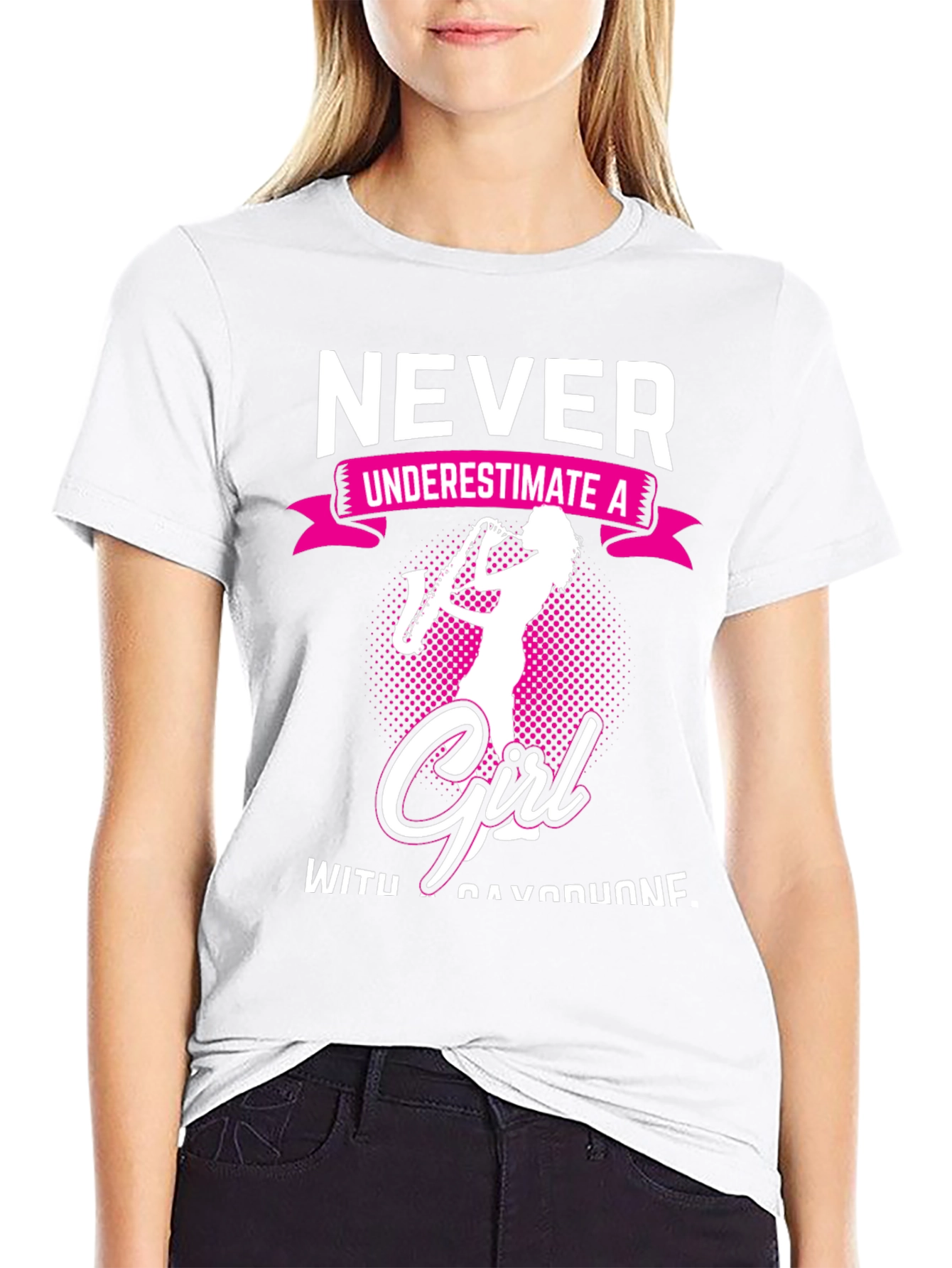 Never Underestimate Girl Saxophone T-Shirt