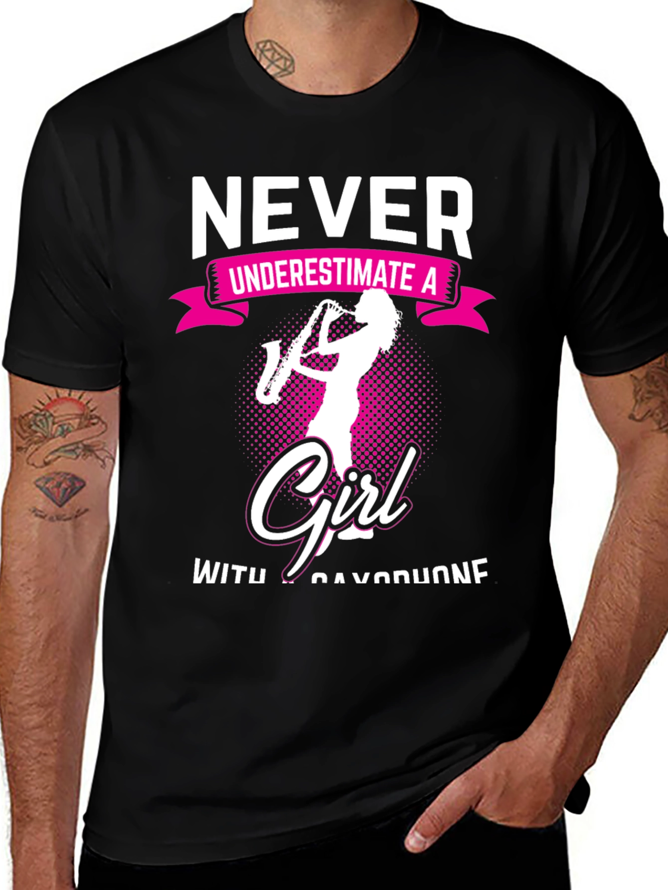 Never Underestimate Girl Saxophone T-Shirt