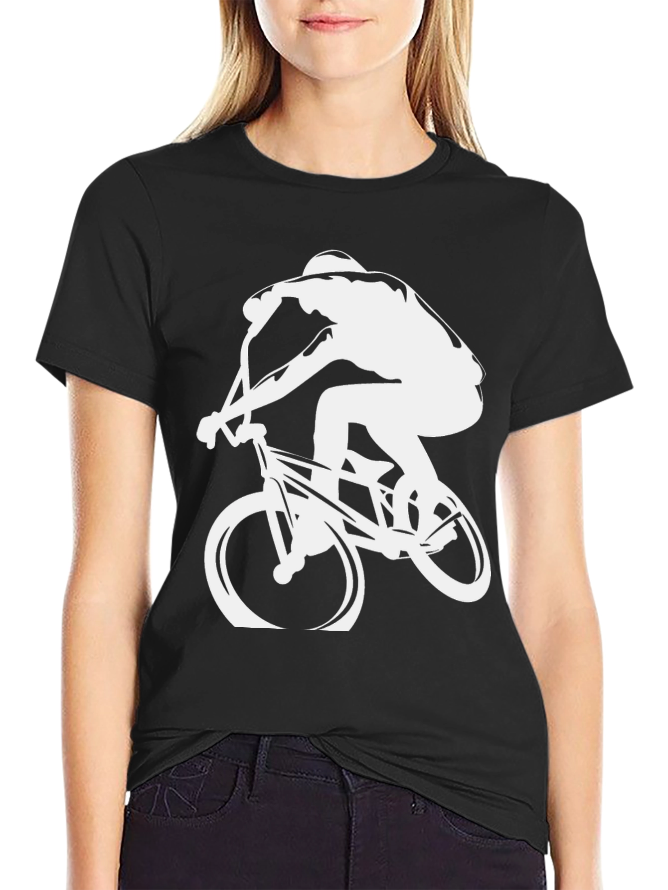 BMX Rider Graphic Tee - Black Casual T-Shirt