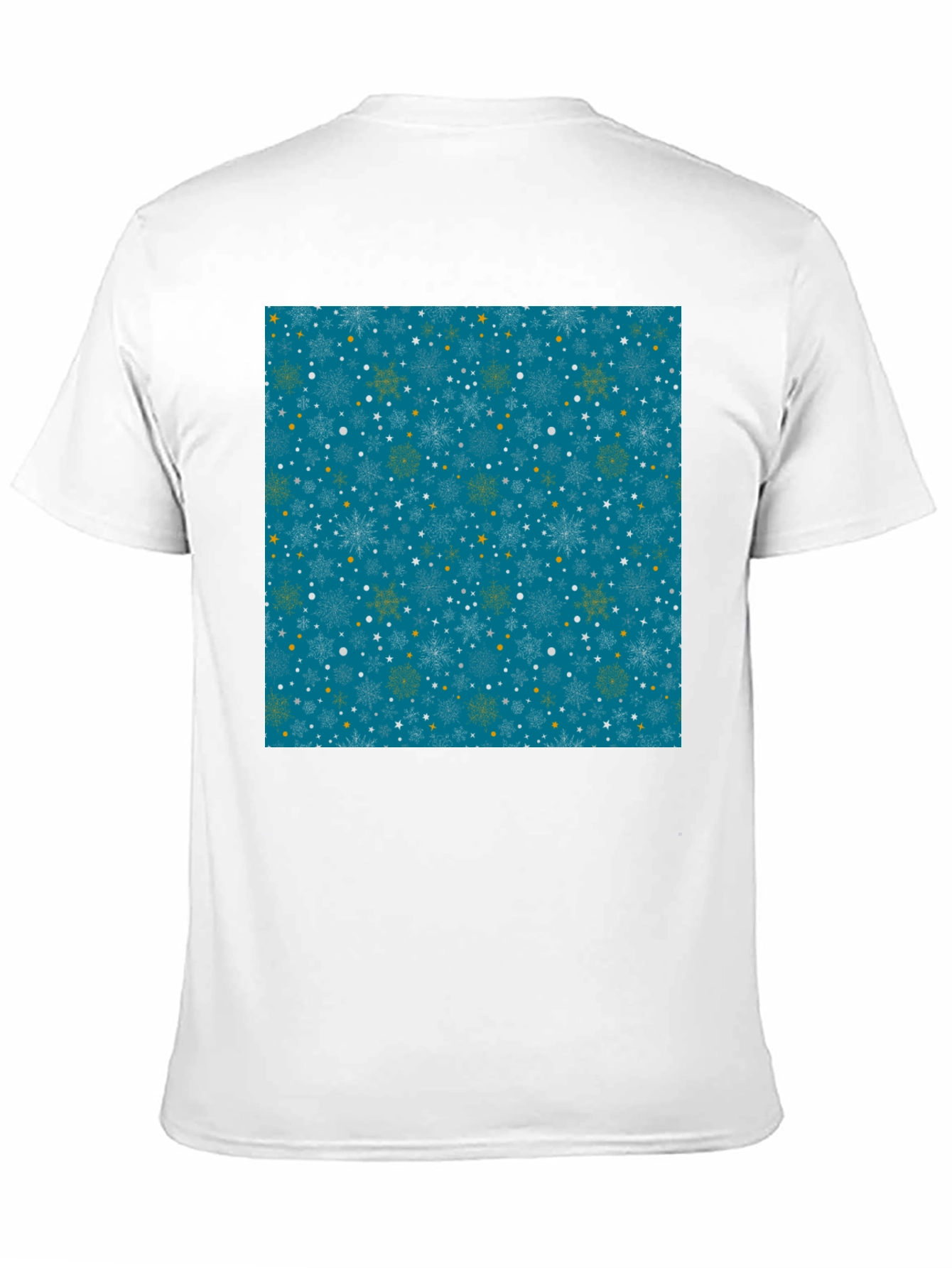 Winter Snowflake Pattern Black T-Shirt