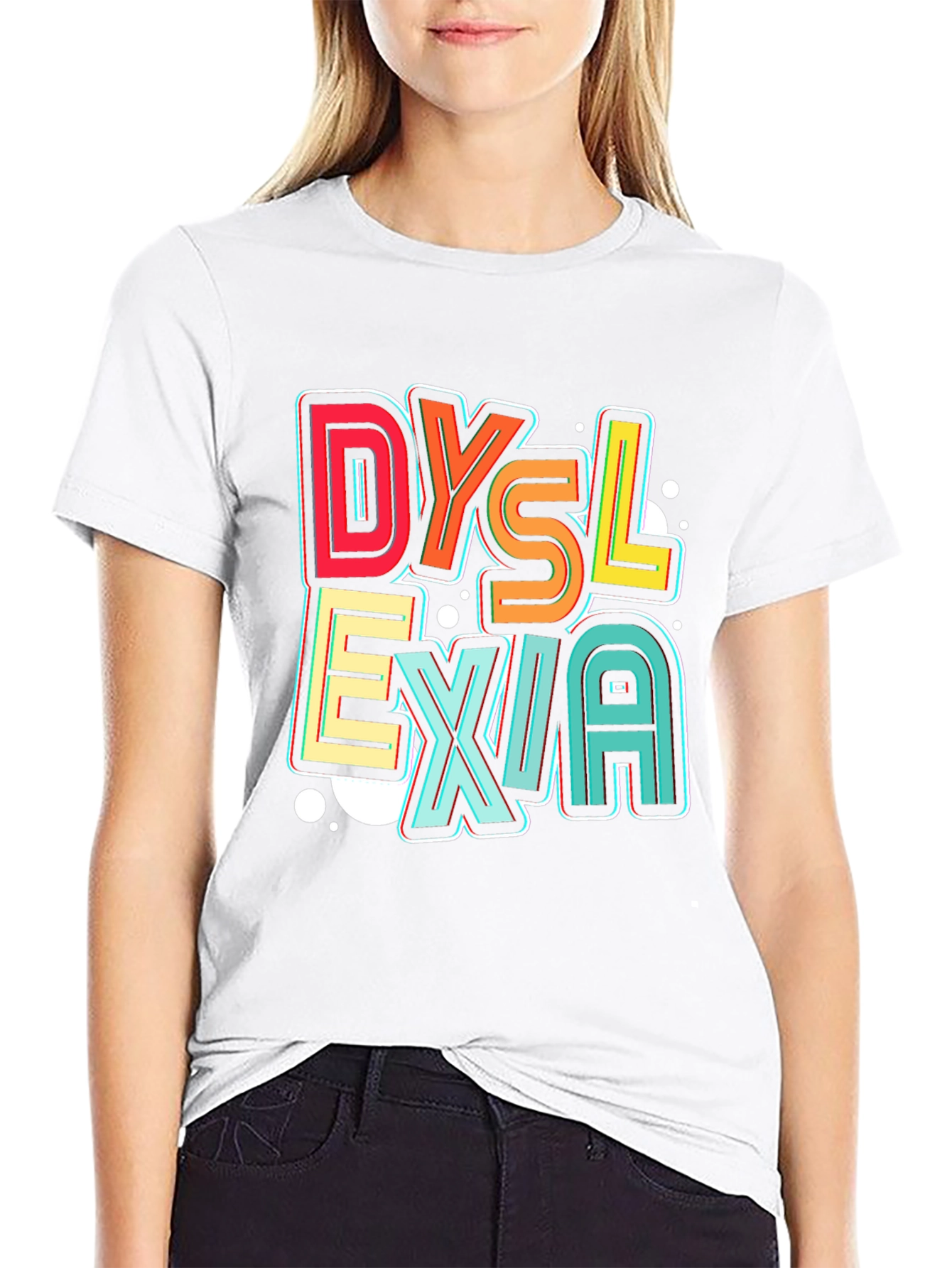 Dyslexia Awareness Graphic Tee - Black Cotton T-Shirt