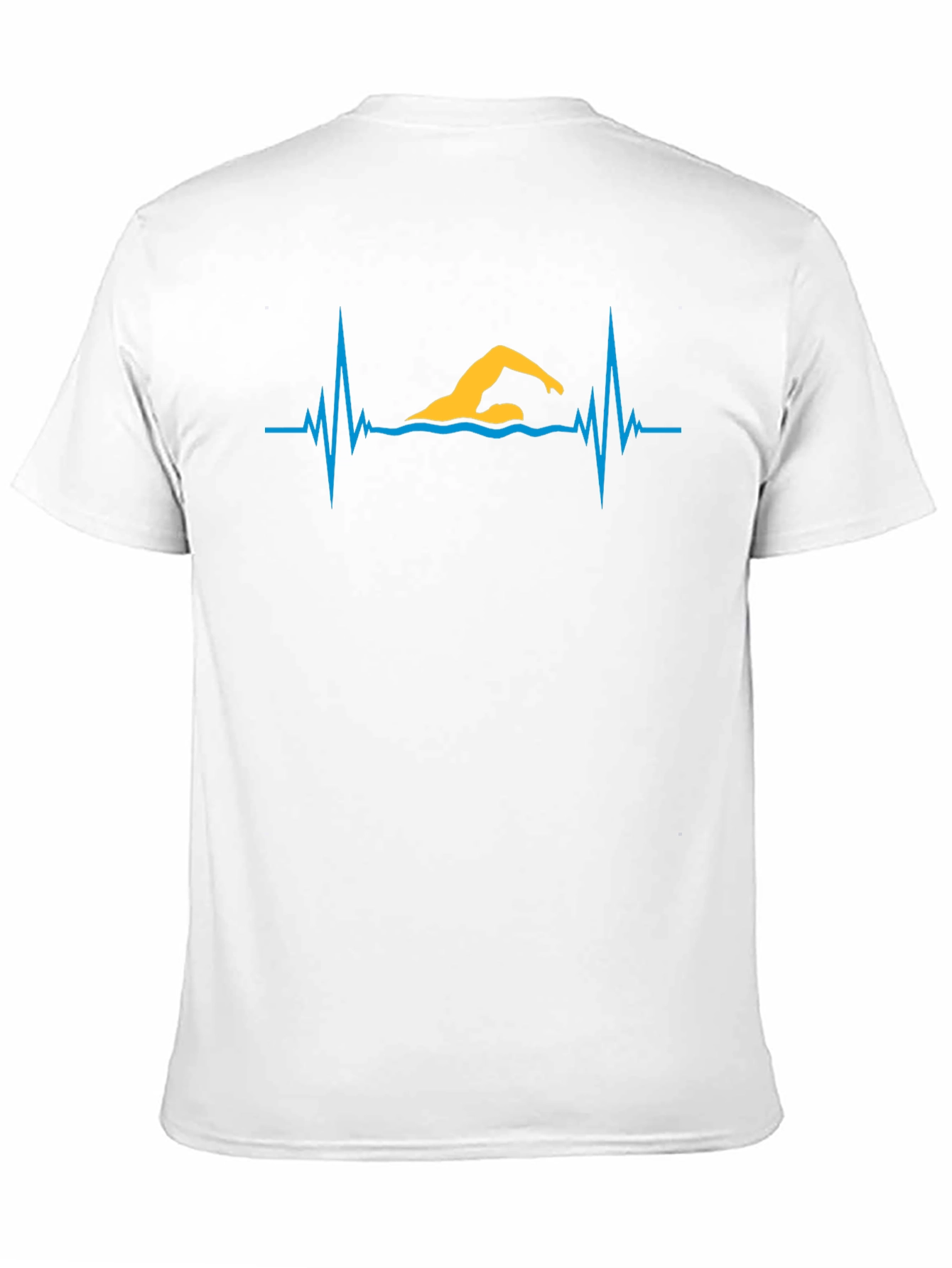 Swimmer Heartbeat Graphic Tee - Black Cotton T-Shirt