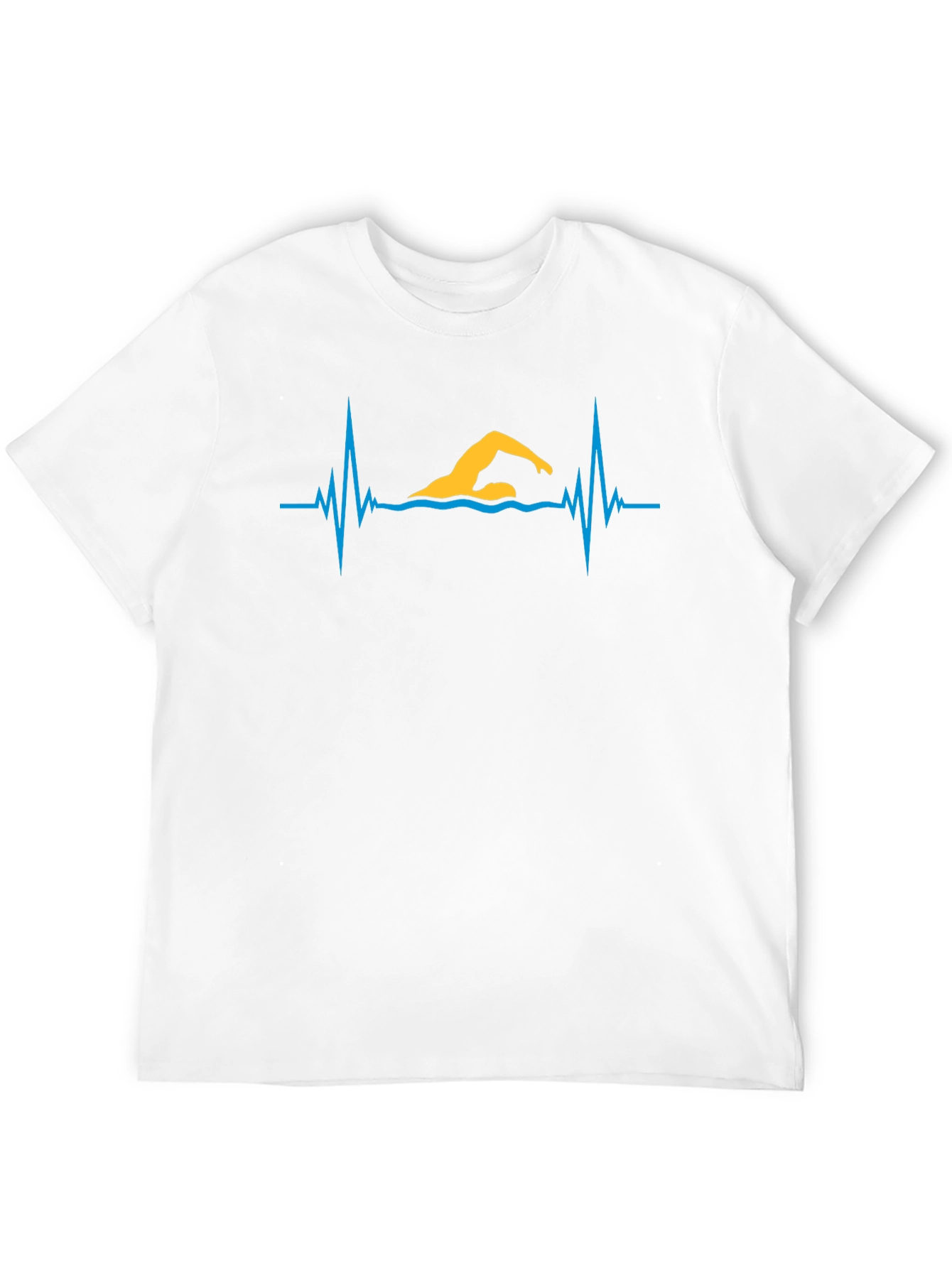 Swimmer Heartbeat Graphic Tee - Black Cotton T-Shirt