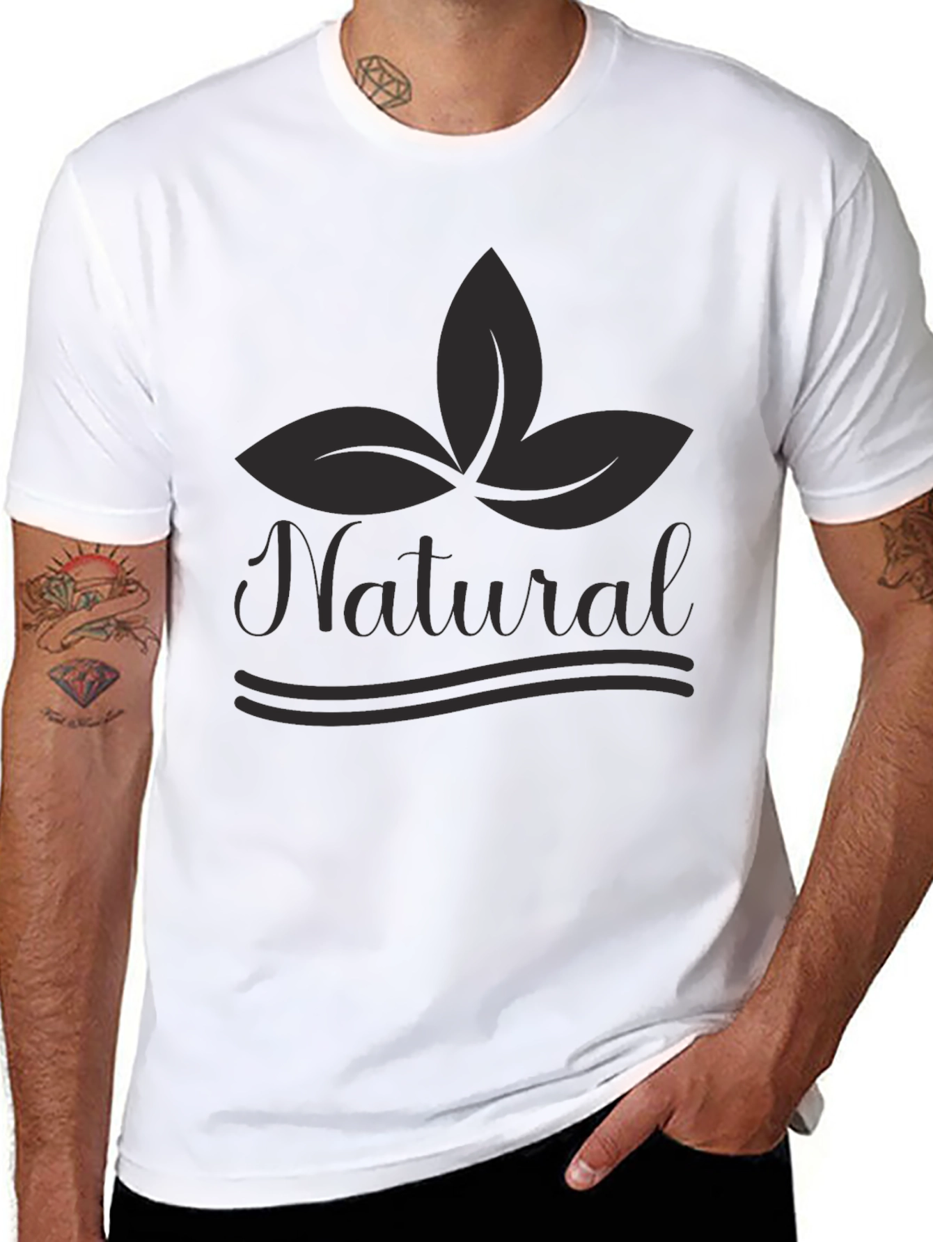 Natural Leaf Graphic T-Shirt - Unisex Black Tee